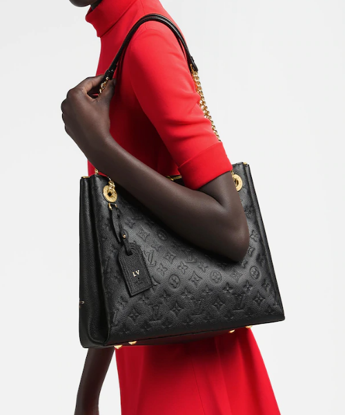 Louis Vuitton Surene MM Monogram Empreinte Leather Handbag in Noir Black - Perfect for Work, Travel & Everyday Luxury Accessory