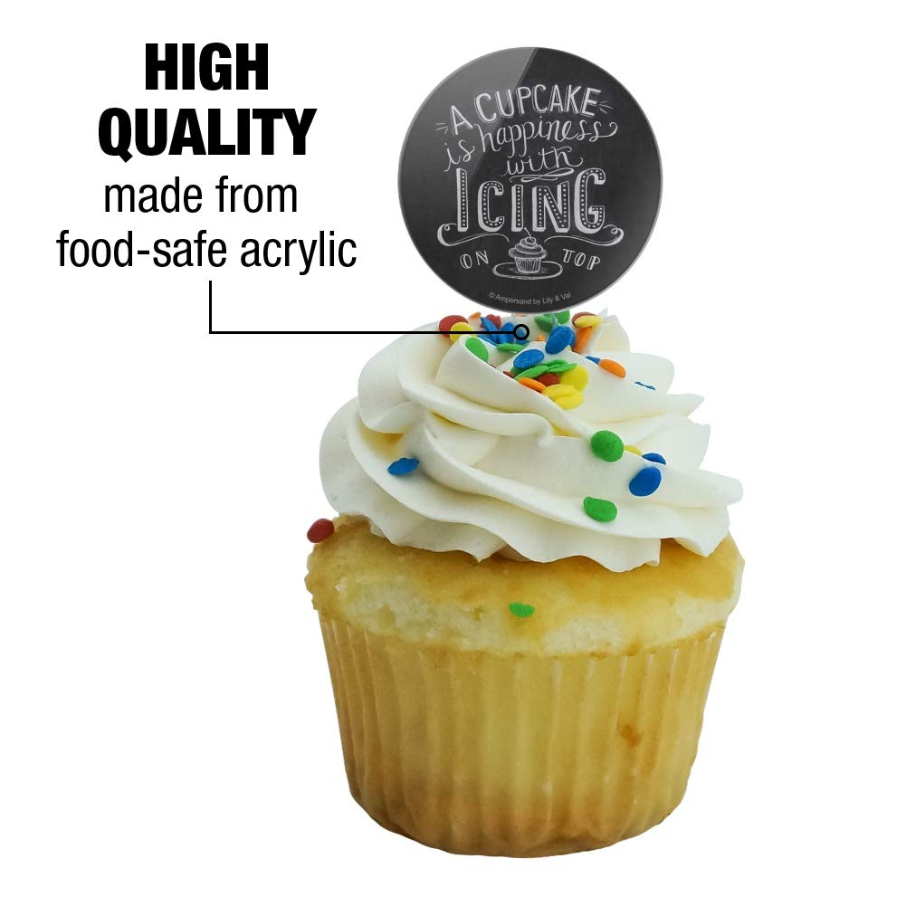 6-Pack Cupcake Toppers & Picks - Decorative Icing Cupcake Decorations for Birthday Parties, Baby Showers & Special Events