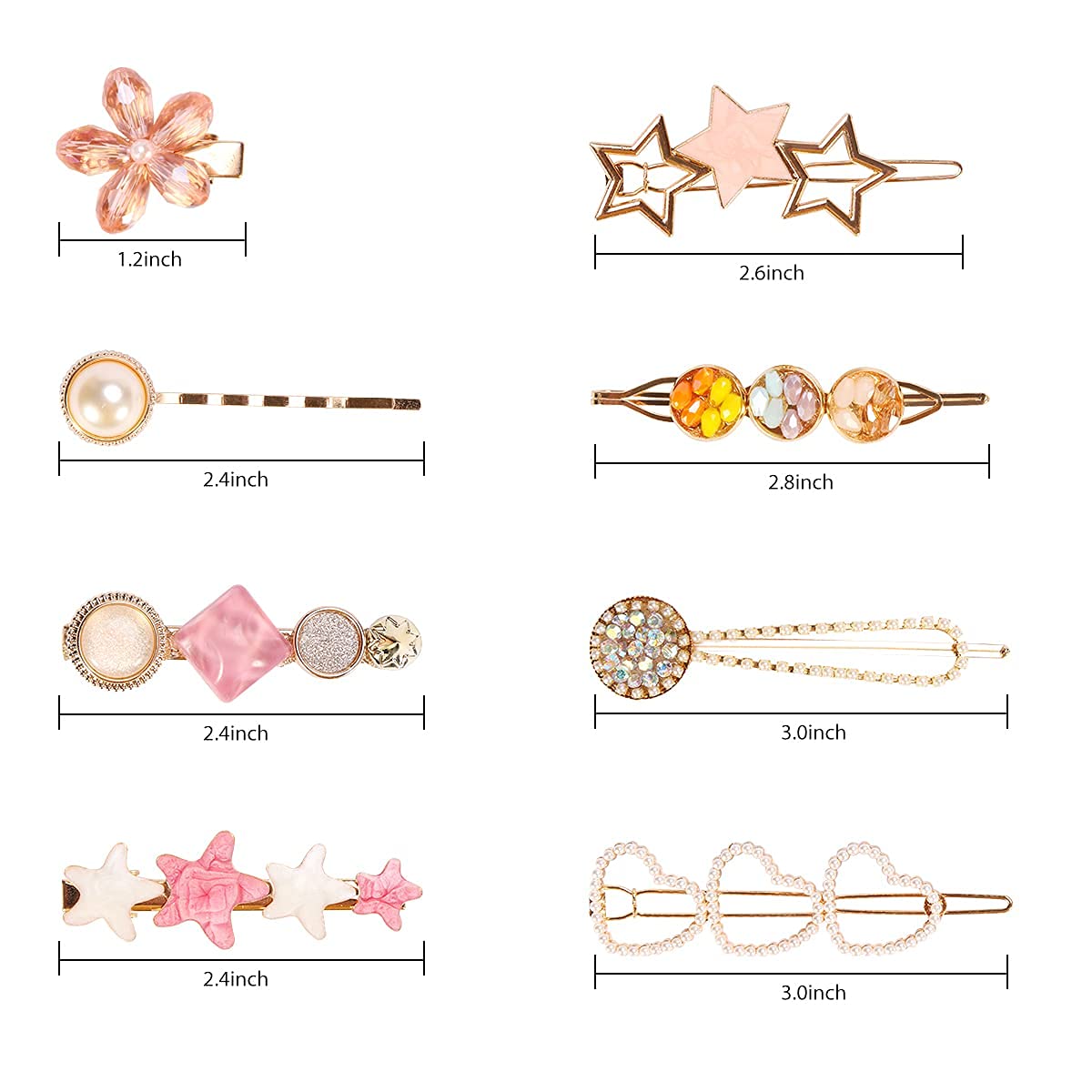Kidzoo Pearls Hair Clips Set - 7PCS Korean Style Acrylic Hairpins for Women, Ladies & Girls | Fashion Hair Accessories, Bobby Pins & Headwear Styling Tools | Perfect for School, Parties & Daily Outfits