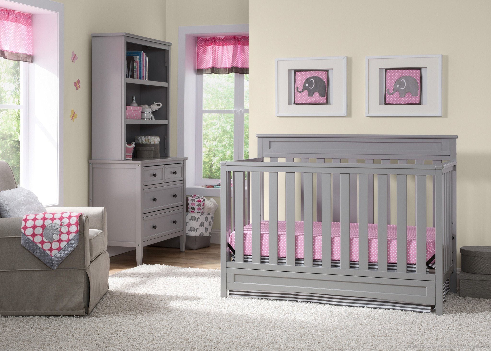 4-in-1 Convertible Baby Crib with Toddler Bed & Dresser - Geneva Nursery Furniture Set for Newborns to Kids | Perfect for Small Spaces & Modern Nurseries