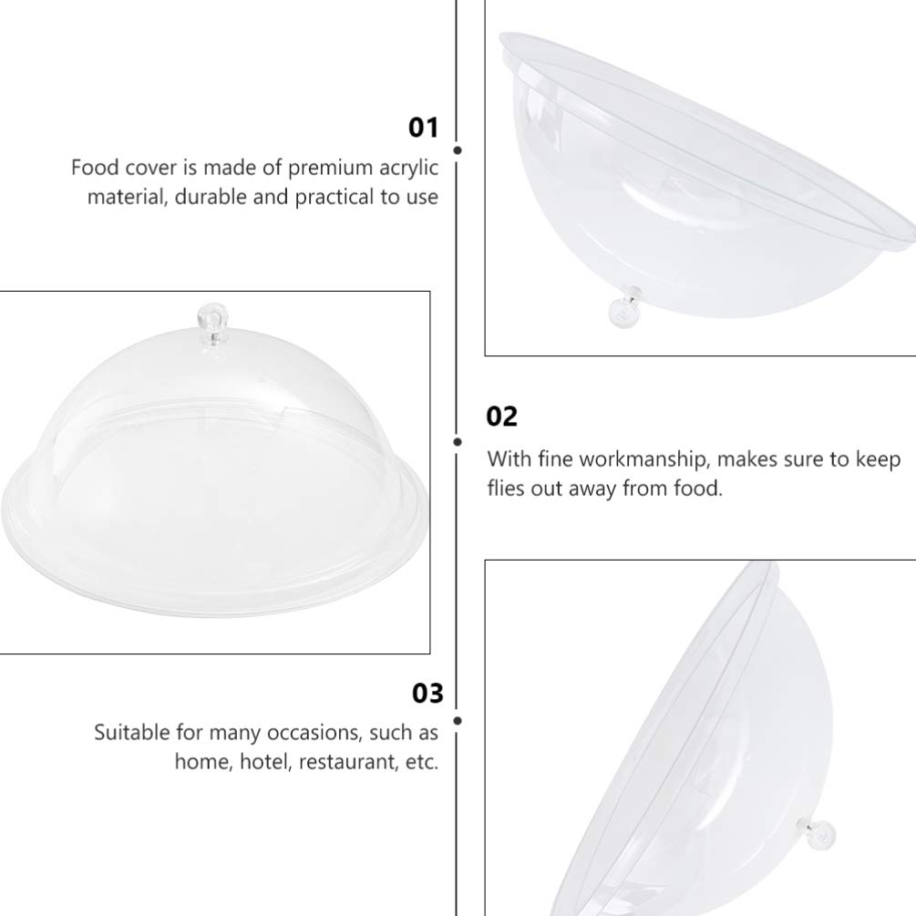 Hemoton 2-Pack Clear Acrylic Food Covers - 31cm Transparent Cake Domes with Handles for Fresh Food Display, Snack Protection & Kitchen Storage | Perfect for Bakeries, Buffets & Home Kitchen Use