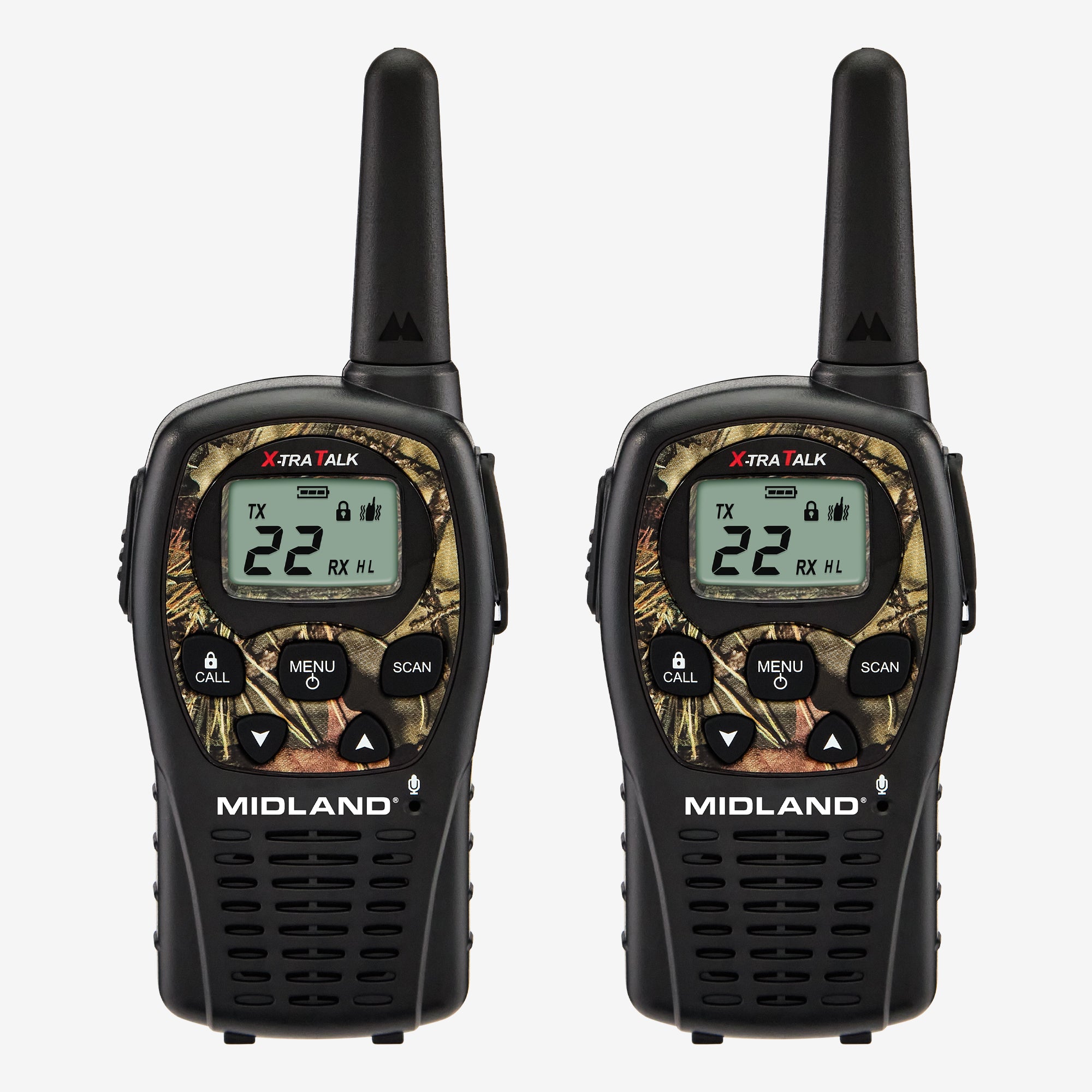 LXT535 FRS License Free Walkie Talkie 2 Pack - Camouflage Design for Outdoor Adventures, Hiking, Camping & Emergency Communication
