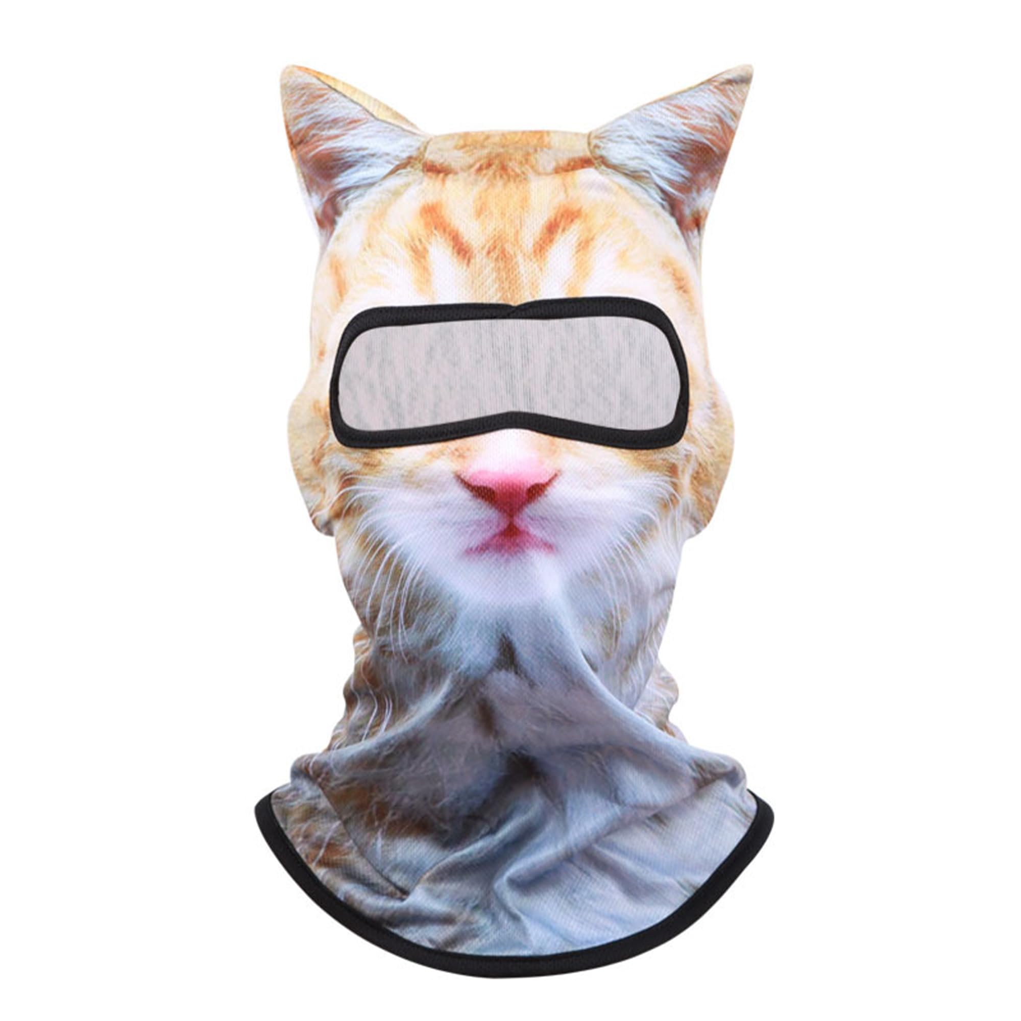 3D Cat Ski Balaclava Face Mask with Ears - Warm Winter Neck Gaiter for Skiing, Snowboarding, Music Festivals, Halloween & Outdoor Activities - Perfect for Cold Weather & Costume Parties