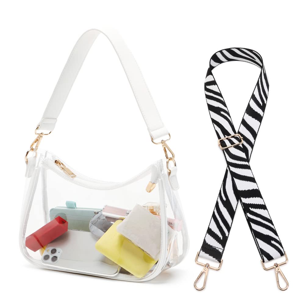 Stadium Approved Clear Purse for Women - Transparent Crossbody Bag for Concerts, Sports Games & Events - FAA & NFL Compliant Clear Tote with Multiple Pockets