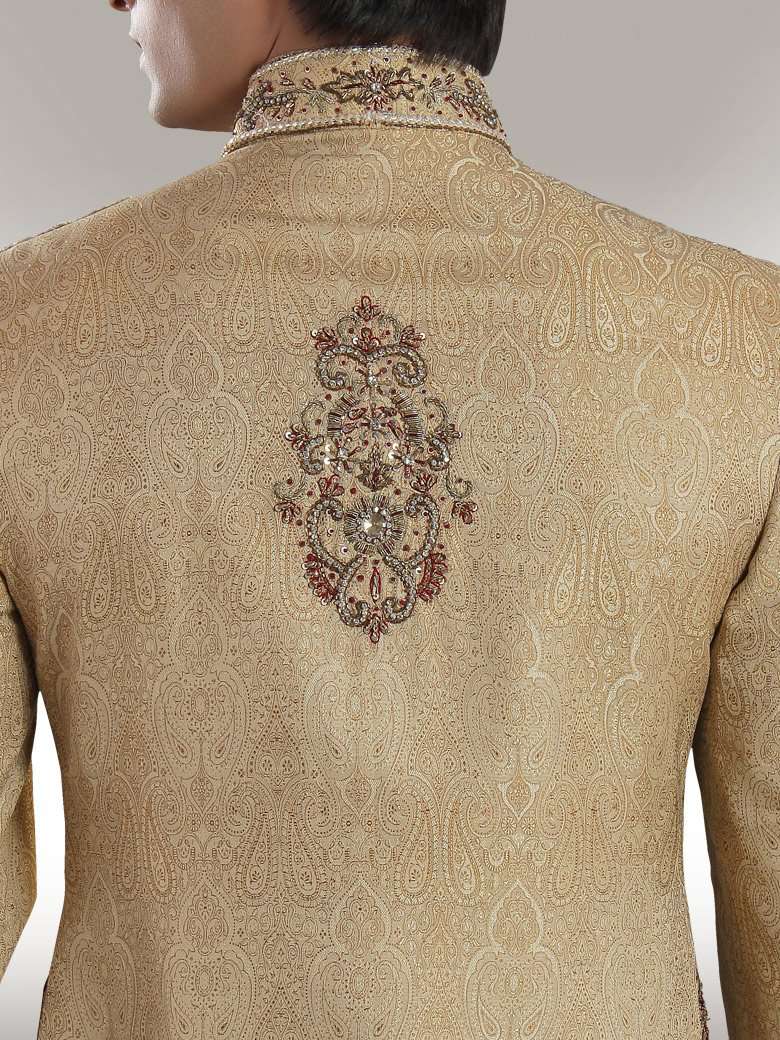 Elegant Velvet Neck Sherwani for Men - Premium Indian Wedding Sherwani with Embroidery - Perfect for Groom, Groomsmen & Special Occasions