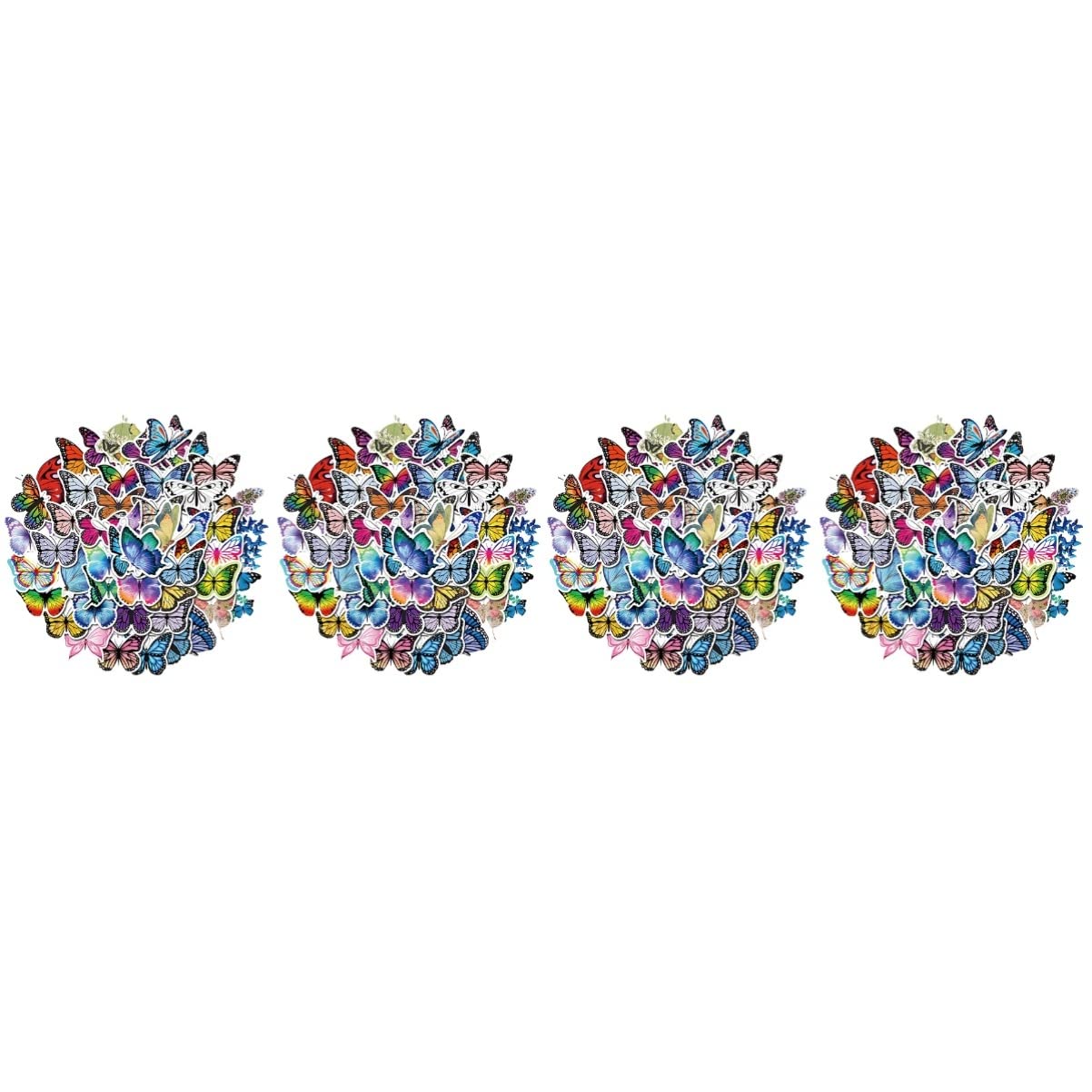 200pcs Colorful Butterflies Graffiti DIY Stickers - Self-Adhesive Cartoon Decals for Scrapbooking, Laptop, Suitcase & Notebook Decor | Creative Arts & Crafts Supplies for Kids & Adults