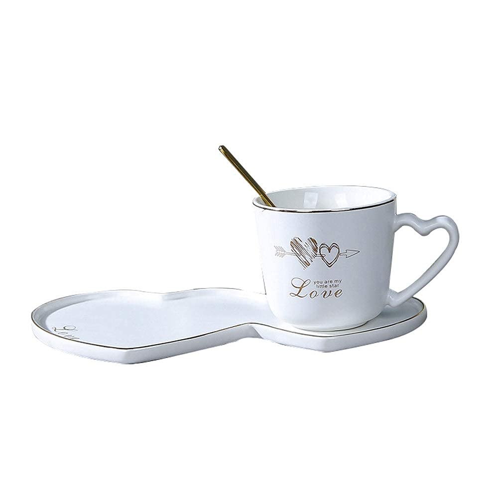 Premium UHNGEER Ceramic Coffee Mug Set - High Temperature Resistant Small Couple Cups with Saucers for Home, Office & Restaurant - Green Tea, Espresso & Snack Serving (Green) - Perfect for Romantic Dates, Family Breakfast & Cafe Style Dining