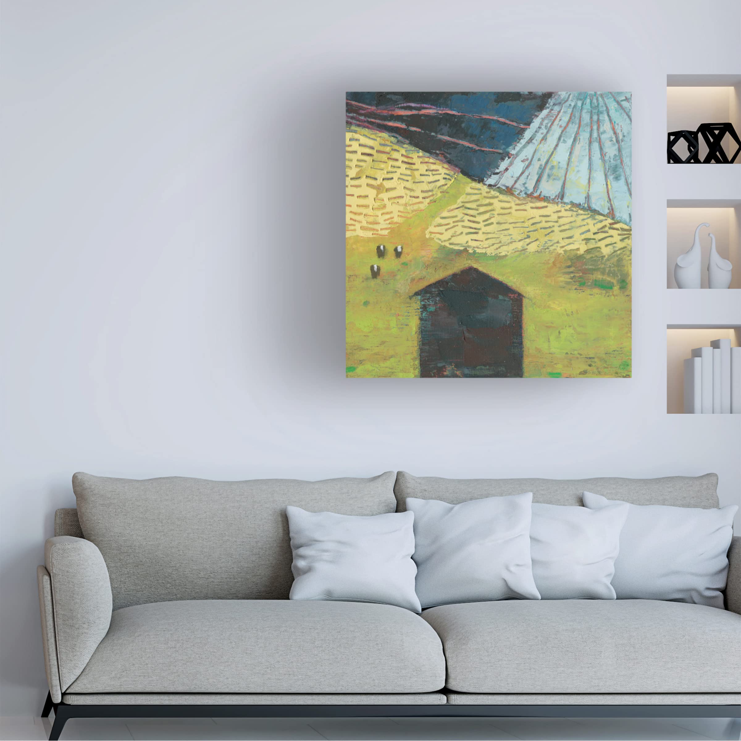 Trademark Fine Art 'Bear Valley Barn II' Canvas Art by Sue Jachimiec - Rustic Countryside Wall Decor for Living Room, Bedroom & Office