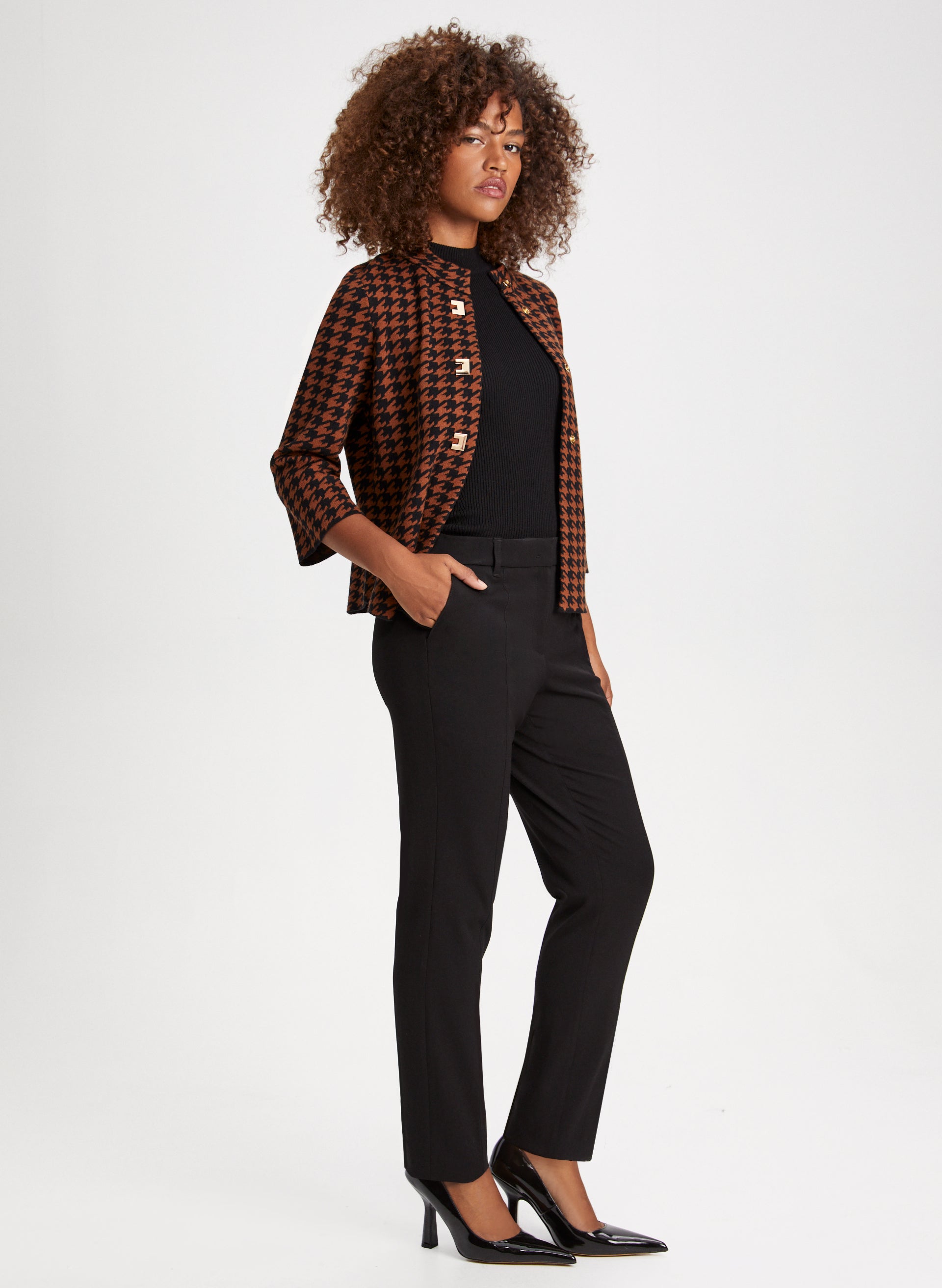 City Fit Straight Leg Pants for Women - High Waisted Office Trousers, Comfortable Work Pants for Business Casual & Professional Wear