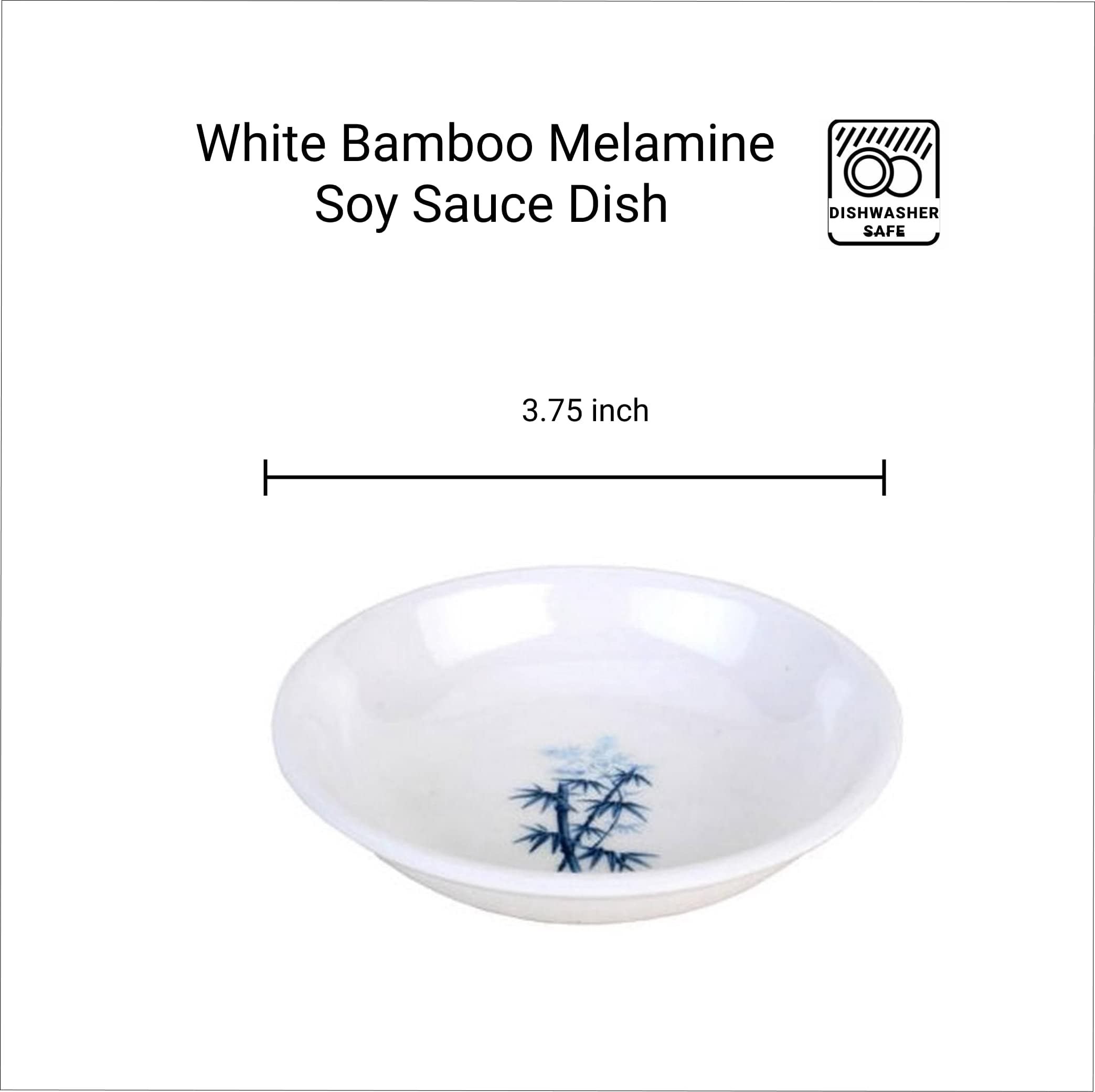 JapanBargain 2327 - Set of 4 Bamboo Melamine Soy Sauce Dishes (3.75 inch Diameter) - Perfect for Sushi, Dumplings, Snacks & Asian Cuisine | Durable Dipping Bowls for Restaurants, Home Kitchen & Party Serving
