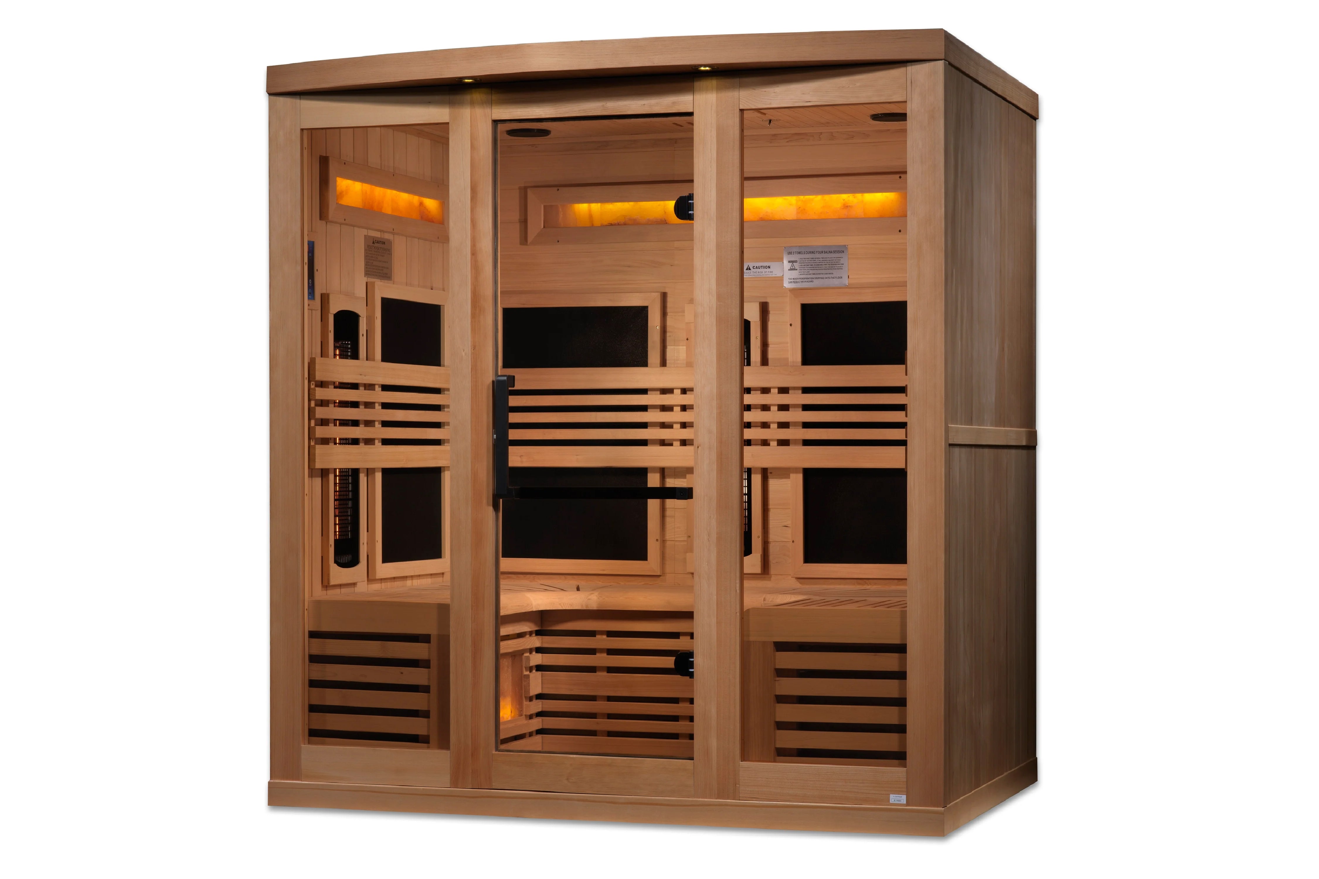Golden Designs Reserve Edition Full Spectrum Infrared Sauna with Himalayan Salt Bar - 3 to 6 Person Home Spa for Relaxation & Detox | Perfect for Home Wellness, Stress Relief & Muscle Recovery