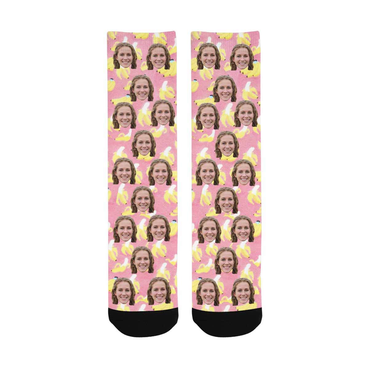 Custom Photo Socks for Valentine's Day - Personalized Rose Print Face Socks - Unique Couple Gift for Anniversary, Birthday & Romantic Occasions
