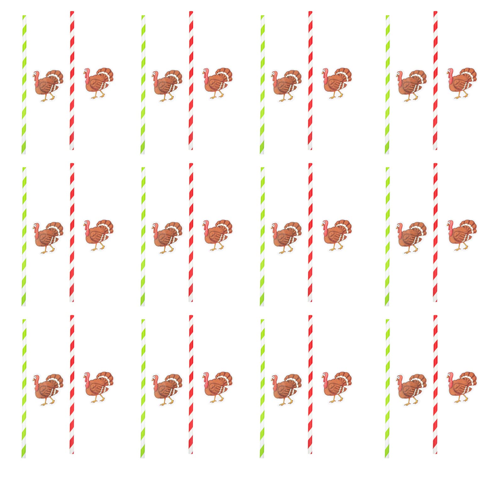 ABOOFAN 100pcs Turkey Themed Drinking Straws - Christmas & Thanksgiving Party Decorations, Holiday Tableware for Festive Celebrations, Family Gatherings and Seasonal Events