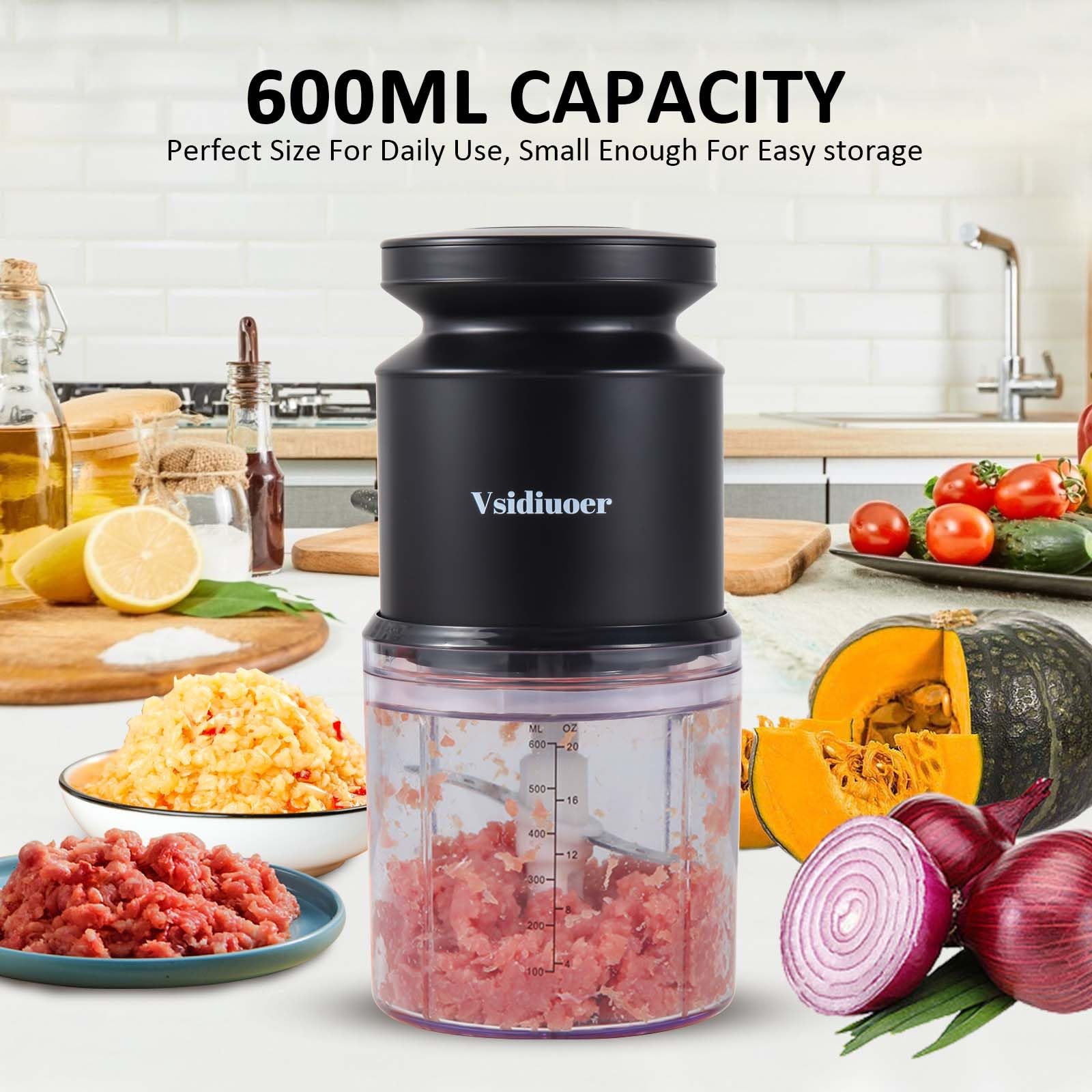 **2.5 Cup Mini Food Processor & 400W Meat Grinder - 4 Stainless Steel Blades Electric Food Chopper for Meat, Vegetables, Fruits, Nuts - Perfect for Meal Prep, Baby Food & Smoothies**