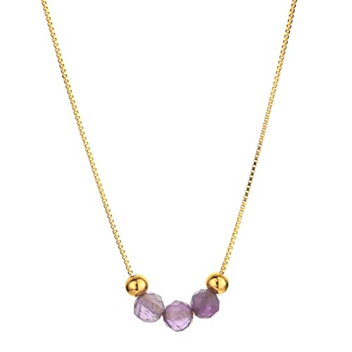 Yellow gold chain+Amethyst Crystal