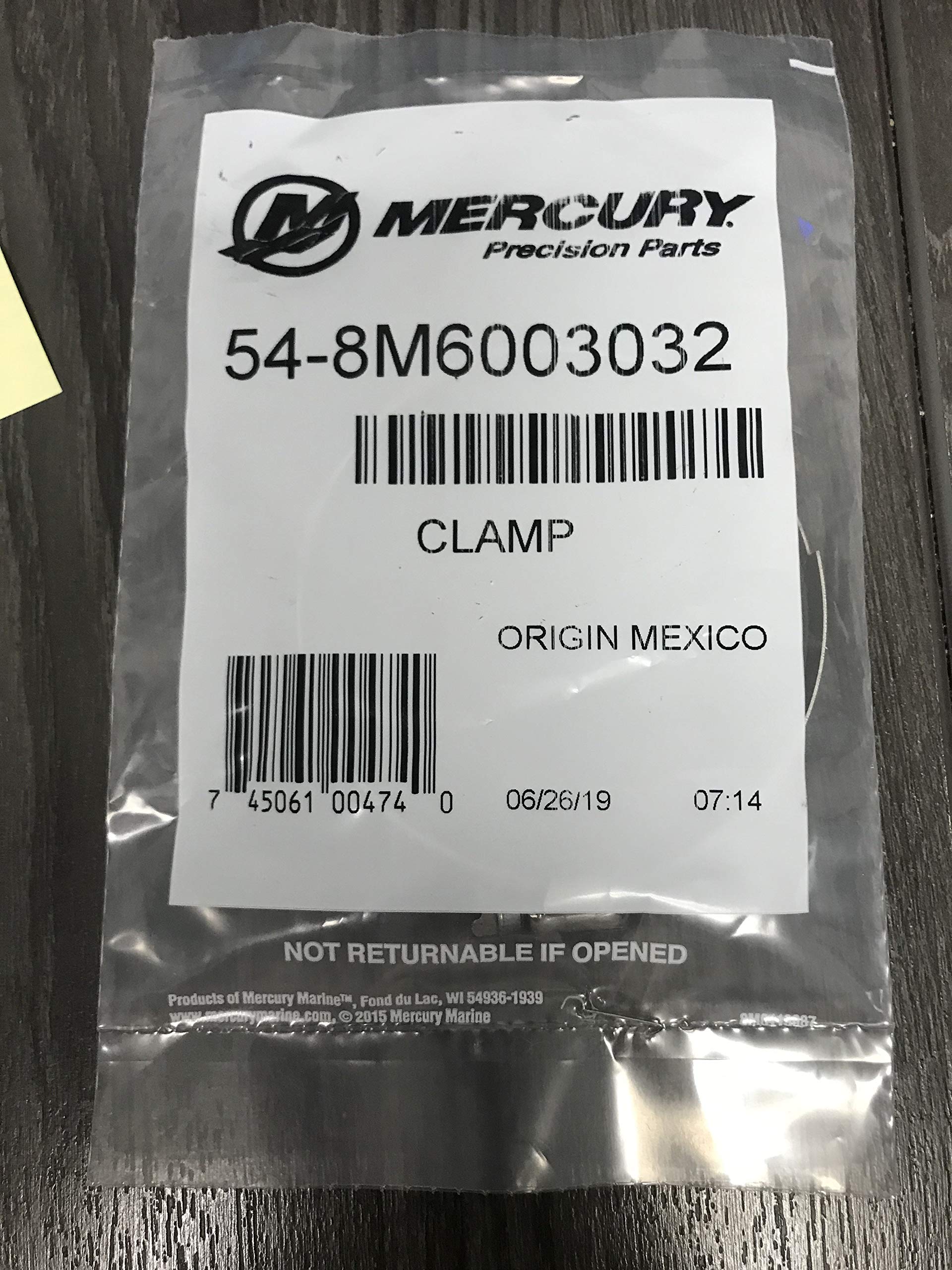 Mercury Marine 8M6003032 Clamp - High-Quality Marine Hose Clamp for Boats & Watercraft | Perfect for Engine Maintenance & Marine Repairs