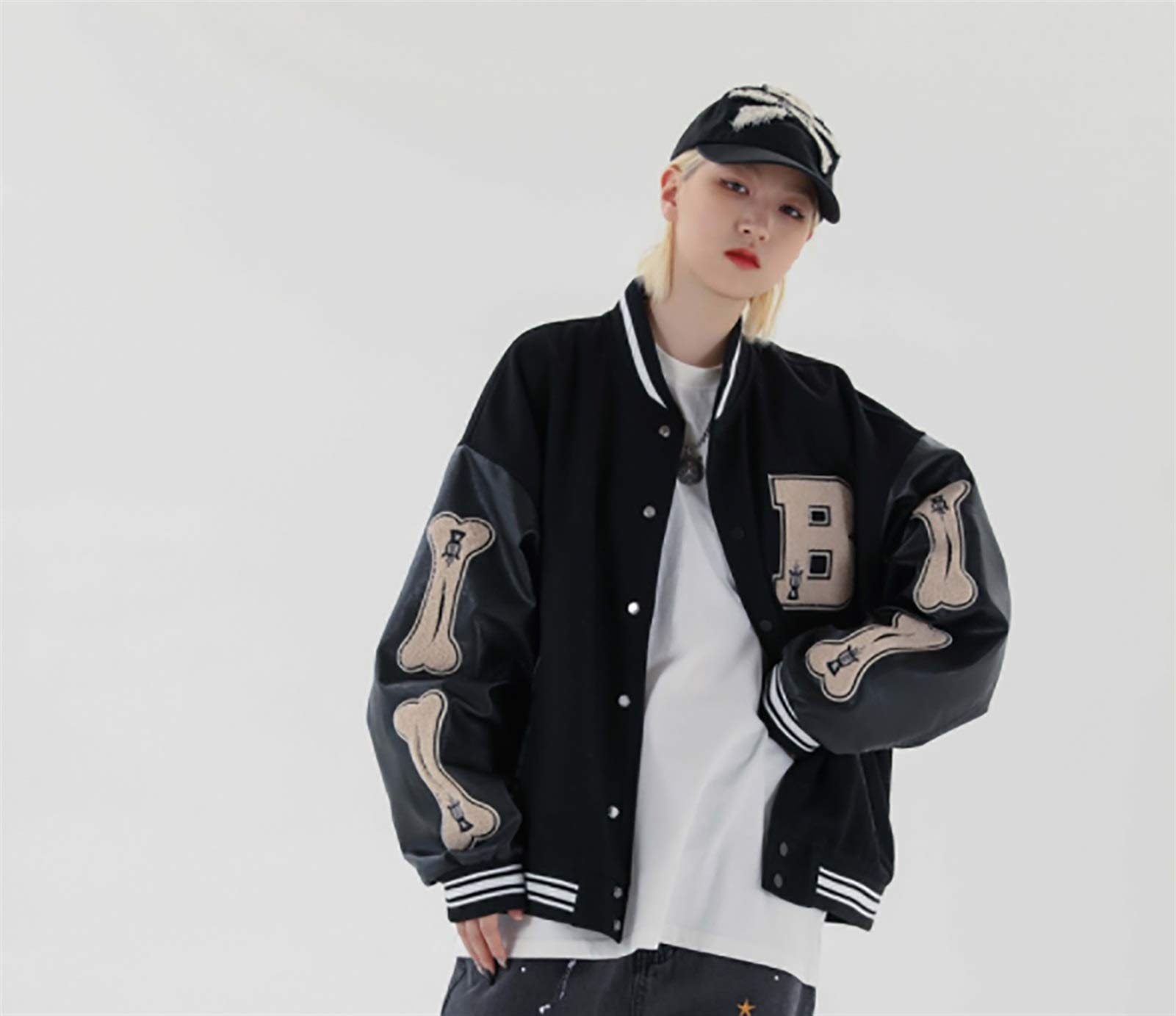 Unisex Baseball Jacket for Women & Men - Stylish Varsity College Sweatshirt Jacket for Casual Wear, Sports & Outdoor Activities