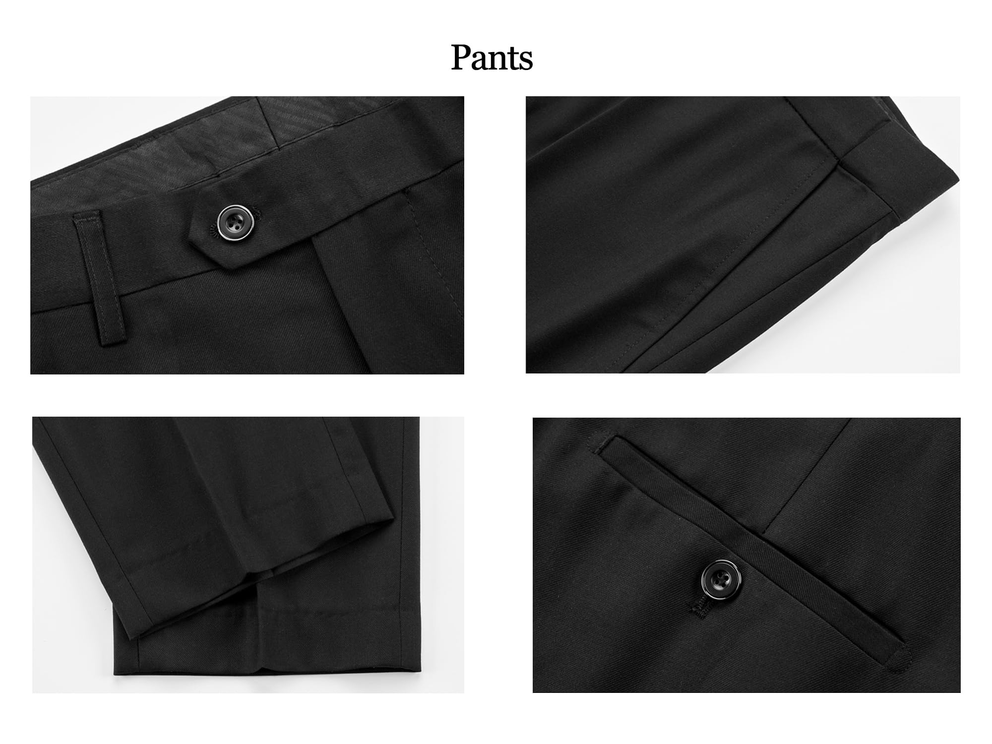 UNINUKOO Men's 3 Piece Slim Fit Suit - Classic Tuxedo Set for Wedding, Business & Formal Events | Solid Color Dress Suit for Grooms, Prom & Special Occasions