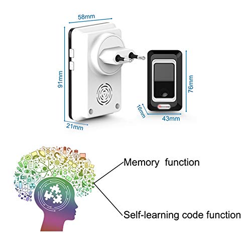 Waterproof Wireless Doorbell Kit with EU Plug - Easy Installation, 28 Chime Sounds, Smart Home Doorbell for Apartments & Houses (Ideal for Front Door, Back Door & Office)