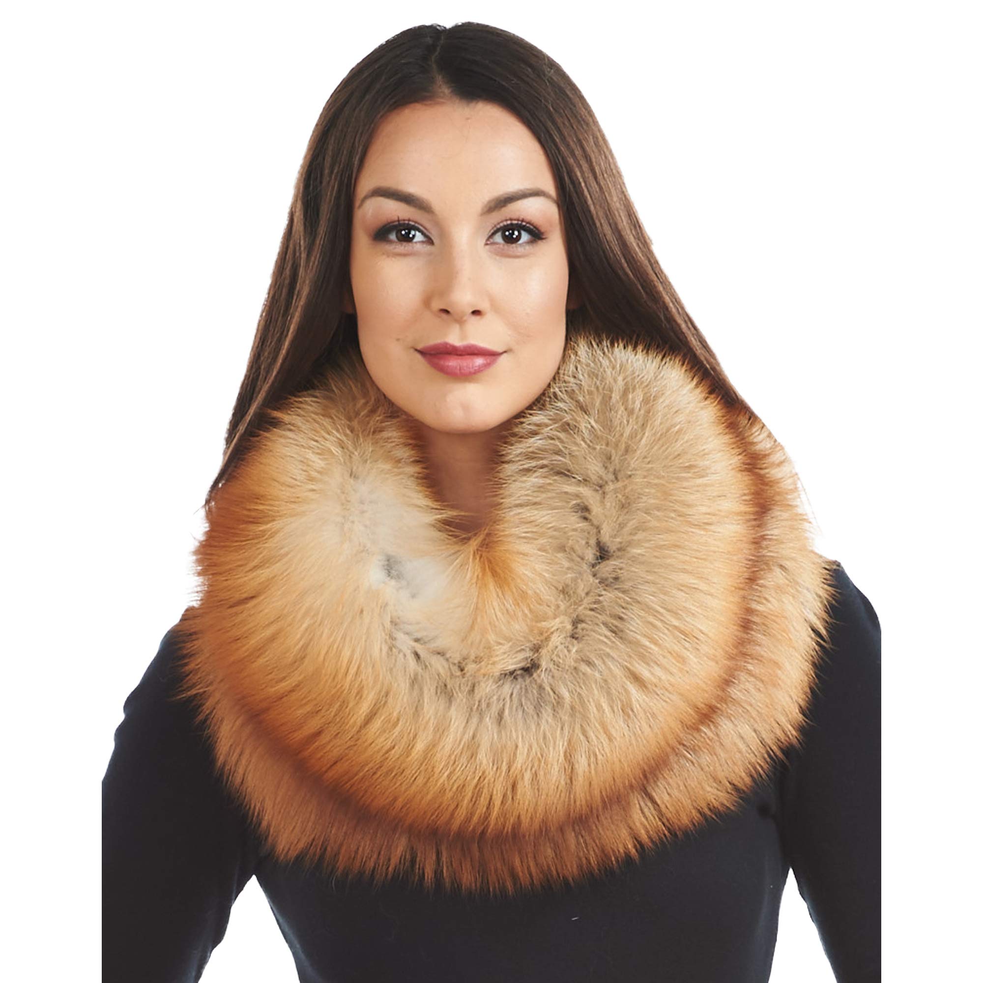 Natural Red Fox Fur Cowl - Soft & Warm Winter Scarf for Women - Perfect for Outdoor Activities, Skiing & Cold Weather Fashion
