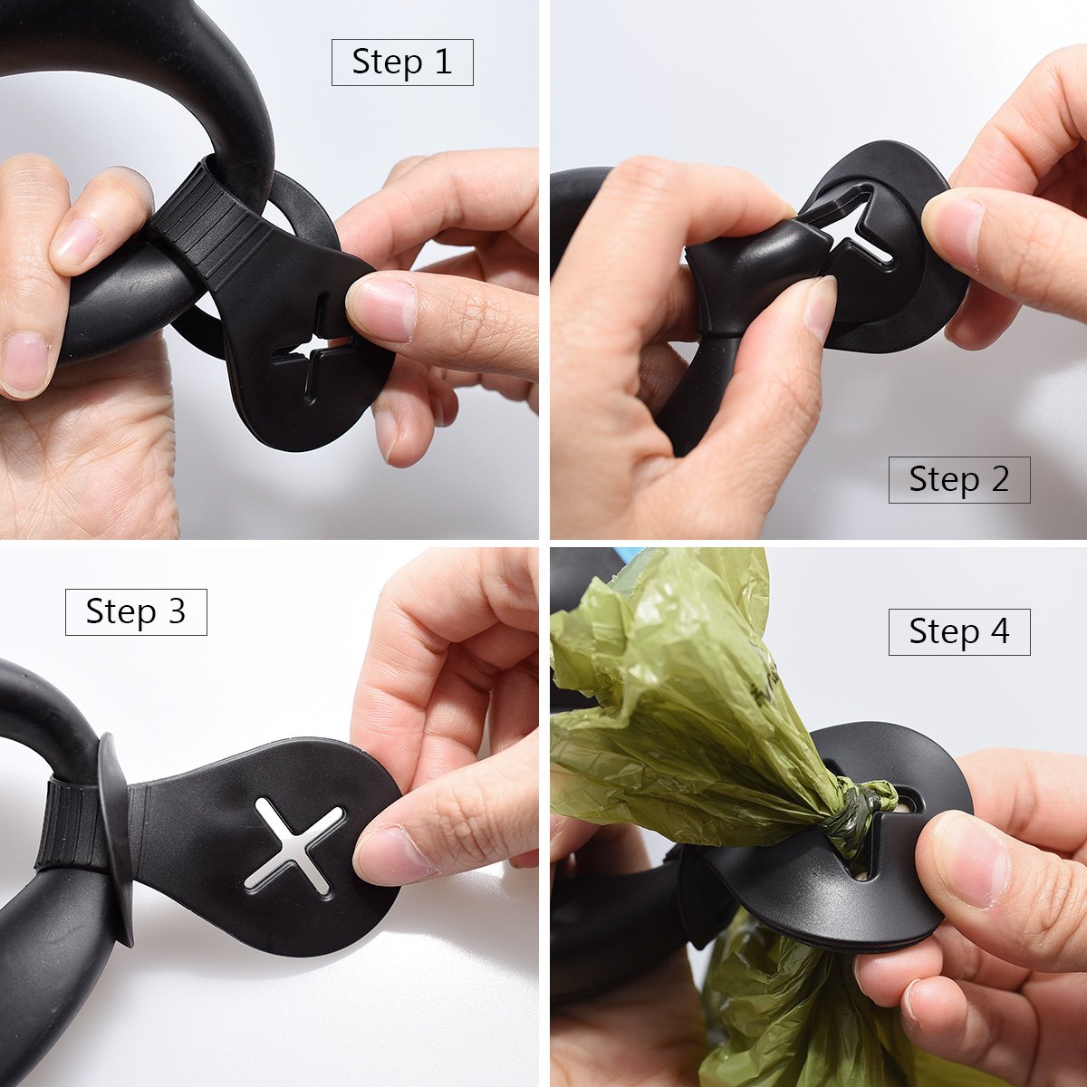 Okydoky Dog Waste Bag Dispenser - Leash Attachment & Bicycle Poop Bag Holder for Easy Cleanup During Walks, Hikes & Bike Rides