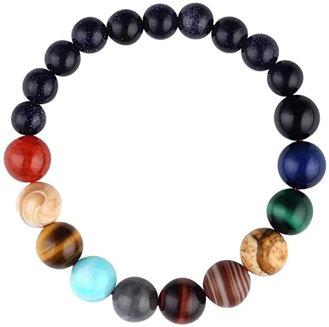 **7 Chakra Black Lava Stone Bracelet for Men & Women – Natural Elastic Yoga Beads, Healing Gemstone Jewelry for Meditation & Spiritual Balance**