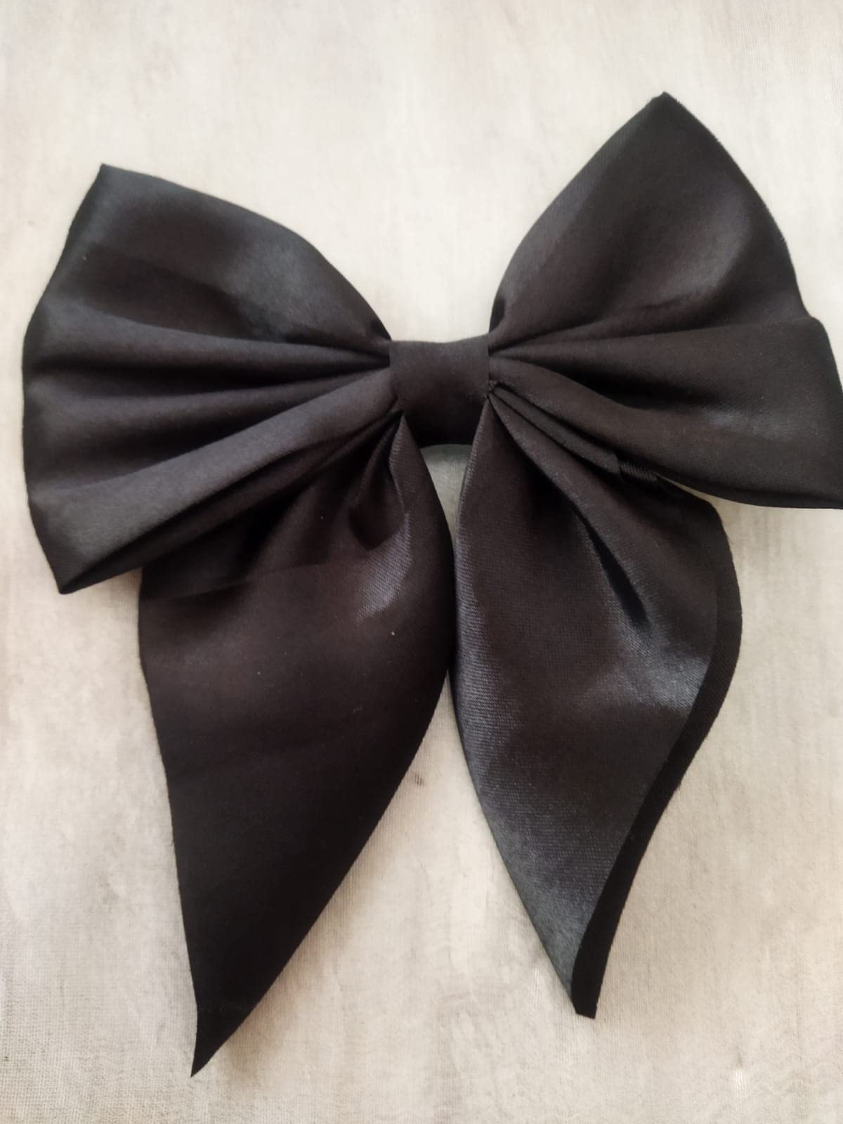 Elegant Black and White Silky Hair Barrettes Bow Clips - 2 Pack for Women & Girls - Perfect for Weddings, Parties & Everyday Styling