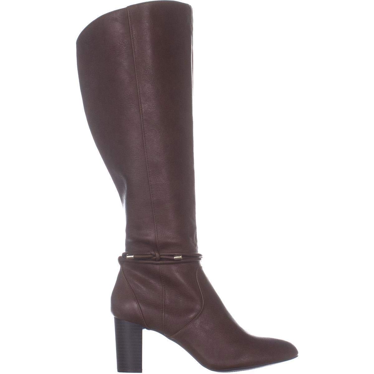 Alfani Women's Berniee Leather Knee High Boots - Round Toe, Size 7.0, Fashionable Cold Weather Boots for Winter Outfits & Office Wear