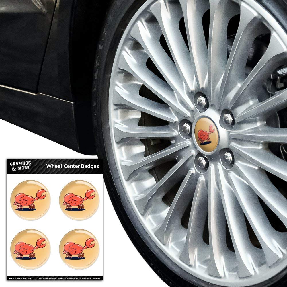 Funny Crab Dubstep Resin Wheel Center Caps - Humorous Car Tire Badges & Stickers for Custom Vehicle Decoration - Perfect for Car Enthusiasts and Music Lovers