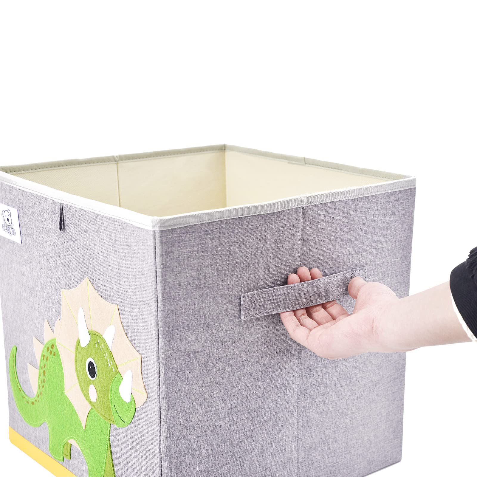 CLCROBD Foldable Fabric Animal Cube Storage Bin - 13 Inch Toy Organizer Box for Kids Nursery & Playroom (Alpaca Design) - Perfect for Stuffed Animals, Books & Toys Organization