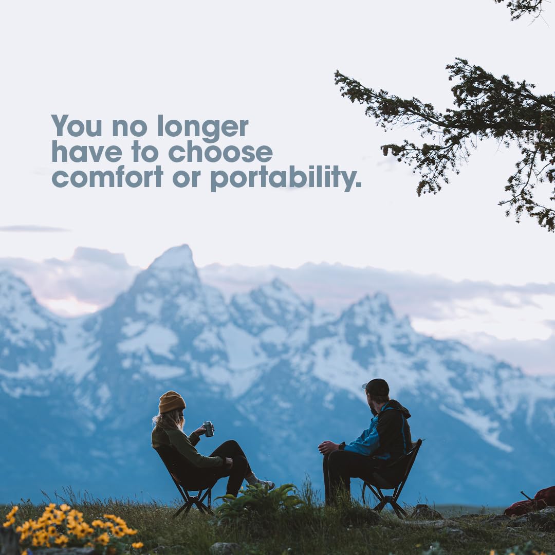 CLIQ Portable Camping Chair - Ultra Compact Folding Chair Collapses to Water Bottle Size - 300 lbs Capacity Lightweight Outdoor Chair for Hiking, Beach, Picnics & Backpacking - Perfect for Camping, Tailgating & Outdoor Adventures (Black)