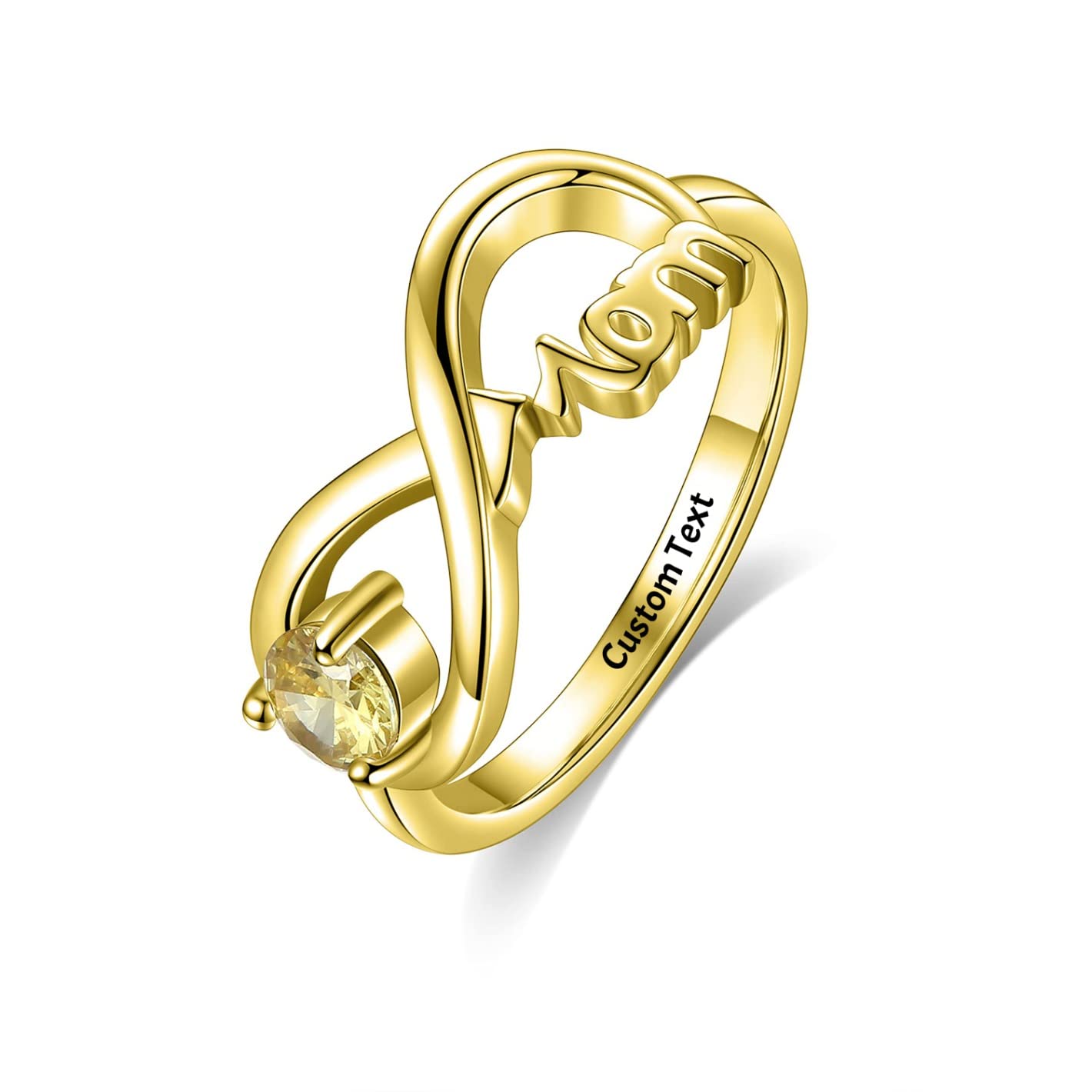 Personalized Sterling Silver Mothers Rings with Birthstones - Custom Engraved Infinity Jewelry for Mom, Daughter & Family - Perfect Mother's Day Gift, Birthday Present & Anniversary Keepsake - Ideal for Everyday Wear, Special Occasions & Heartfelt Gifting