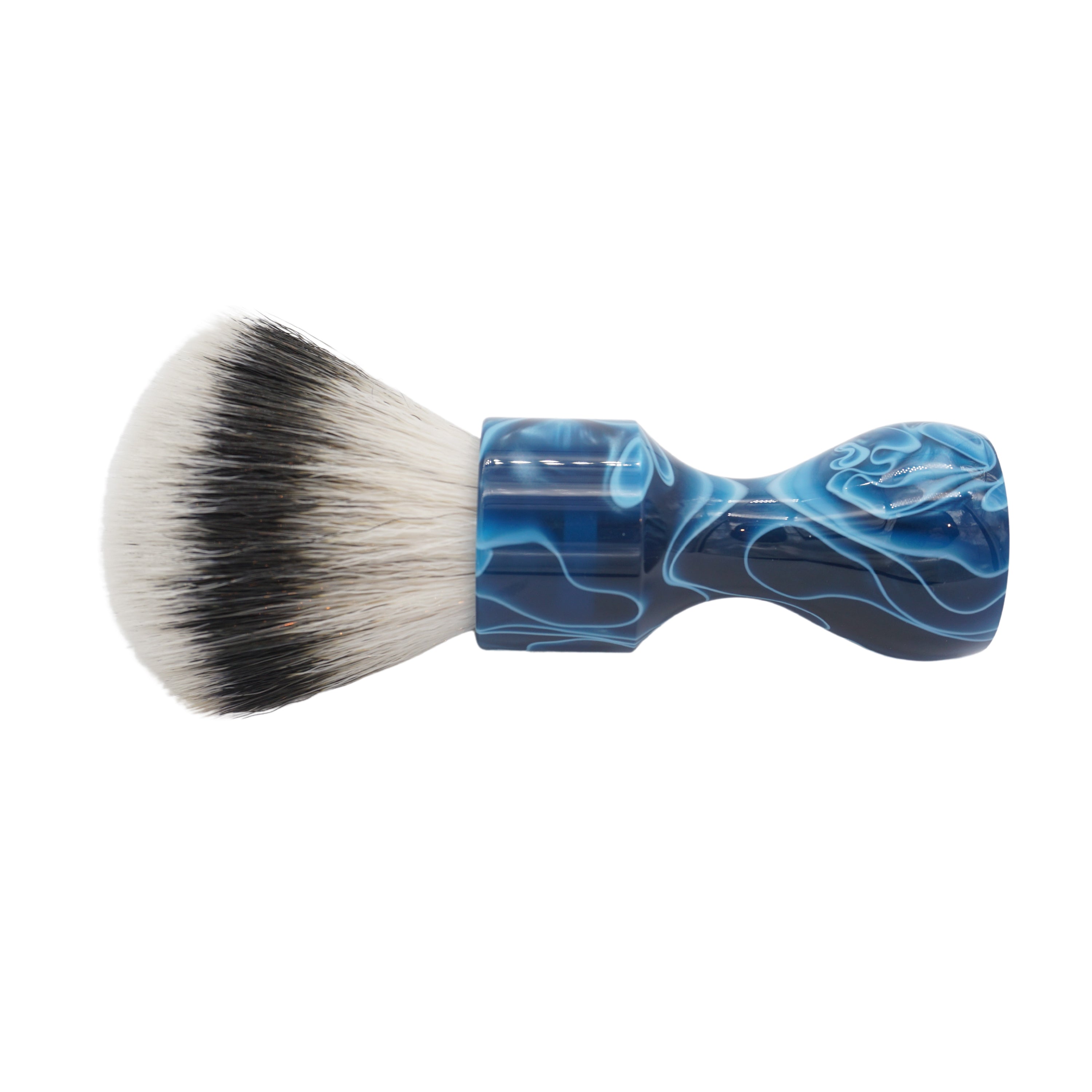 AP Shave Co. 24mm Independent Fan Synthetic Shaving Brush - Premium Blue Shaving Brush for Men - Perfect for Wet Shaving & Beard Grooming at Home or Travel