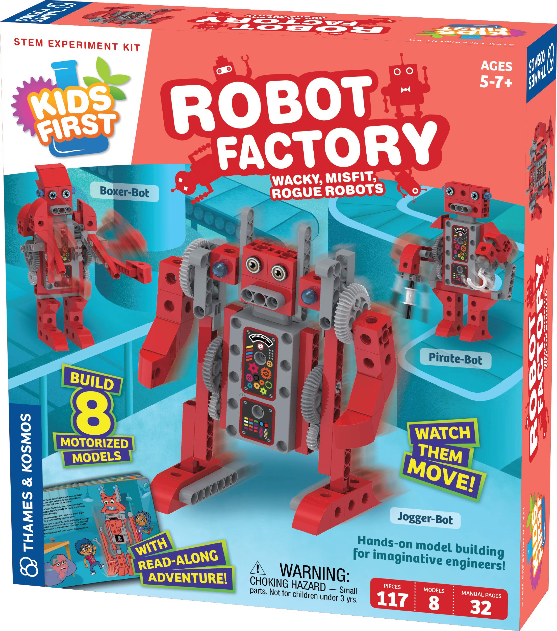 Thames & Kosmos Kids First Robot Factory STEM Kit - Build 8 Motorized Wacky Robots | Hands-on Engineering Experiment for Young Scientists | Educational Toy with Storybook Manual | Perfect for Classroom & Home Learning Activities