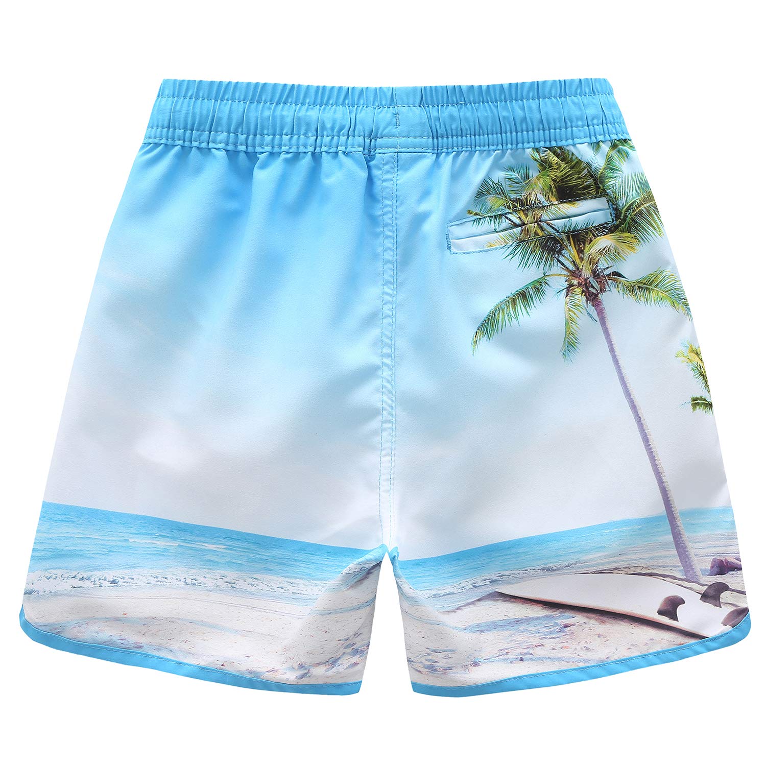 HowJoJo Boys Dinosaur Swim Trunks - Quick Dry 3D Printed Swim Shorts with UPF 50+ Sun Protection for Beach, Pool & Summer Water Activities
