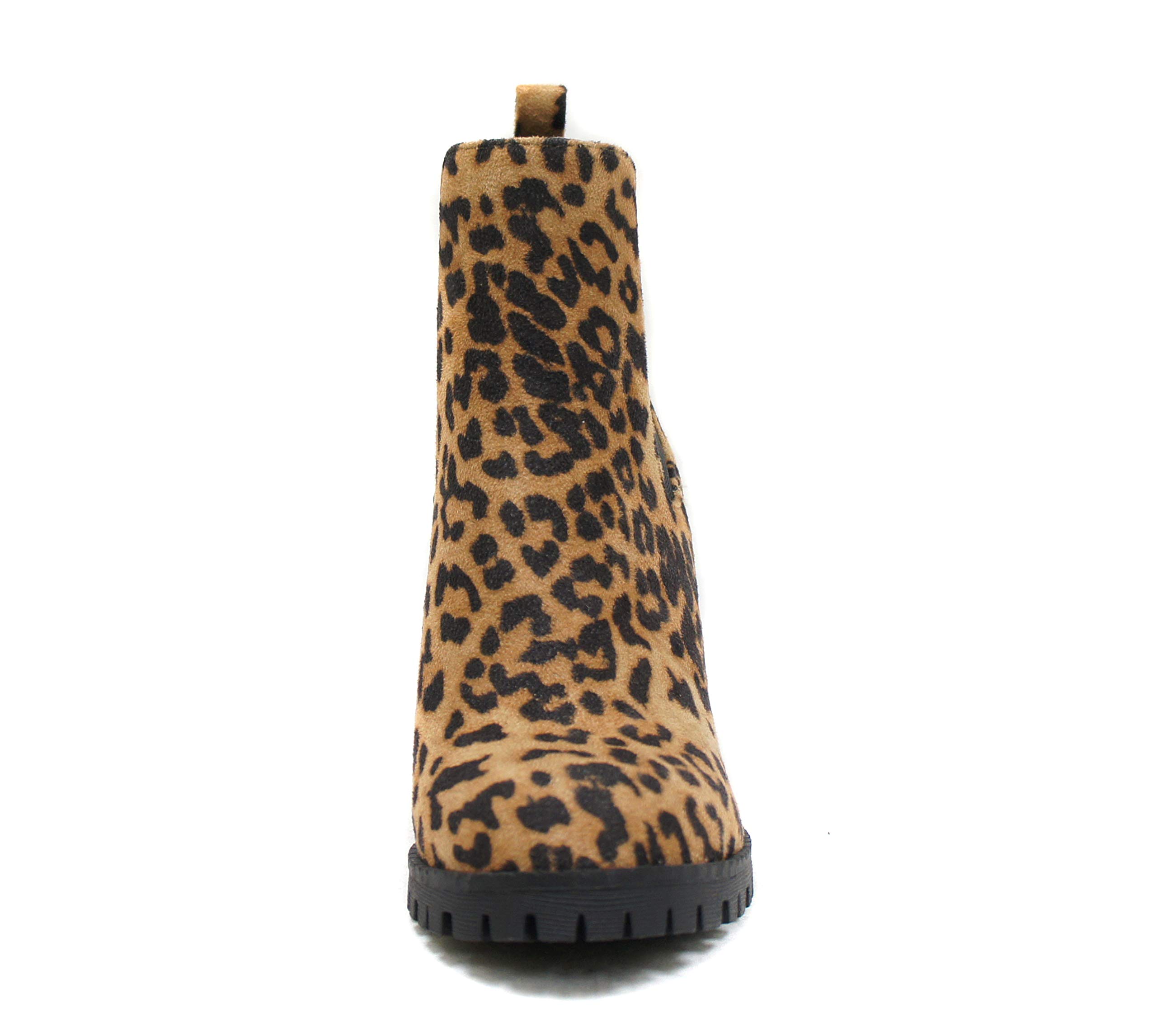 Soda Glove Women's Ankle Boots with Lug Sole, Elastic Gore & Chunky Heel - Stylish Comfort for Fall & Winter, Perfect for Casual Outfits, Work & Night Out