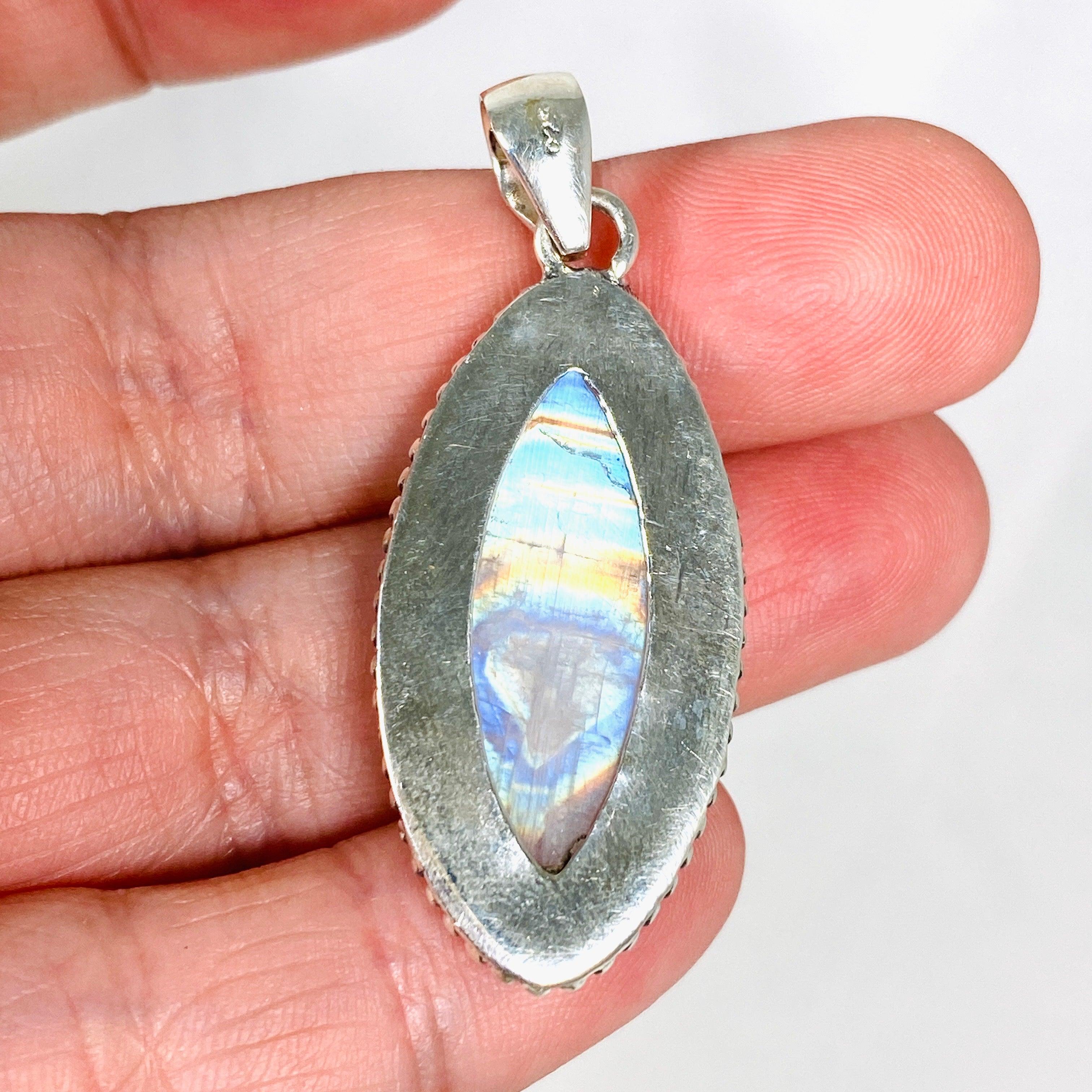 Moonstone Marquise Pendant Necklace KPGJ4033 - Elegant Gemstone Jewelry for Women, Perfect for Weddings, Parties & Special Occasions