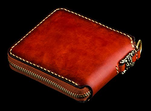 Nine Palaces Gossip Genuine Cowhide Zip Around Wallet with Zipper Clutch & Multiple Card Slots - Stylish Unisex Purse for Men & Women | Perfect for Everyday Use, Travel & Gift Giving