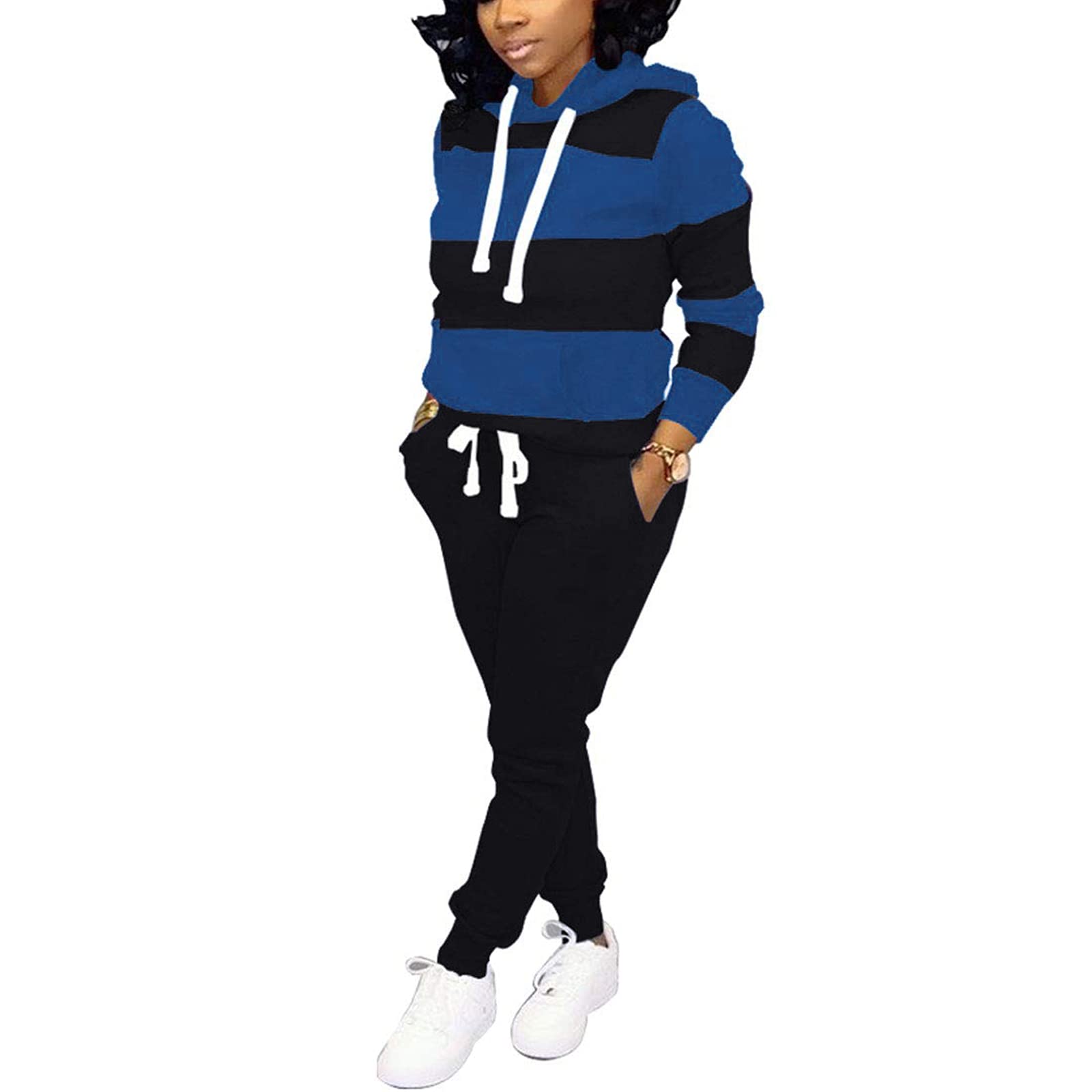 AOMONI Women's 2-Piece Casual Hooded Jogging Suit Set - Long Sleeve Drawstring Tracksuit for Running, Gym, Lounge & Streetwear Fashion