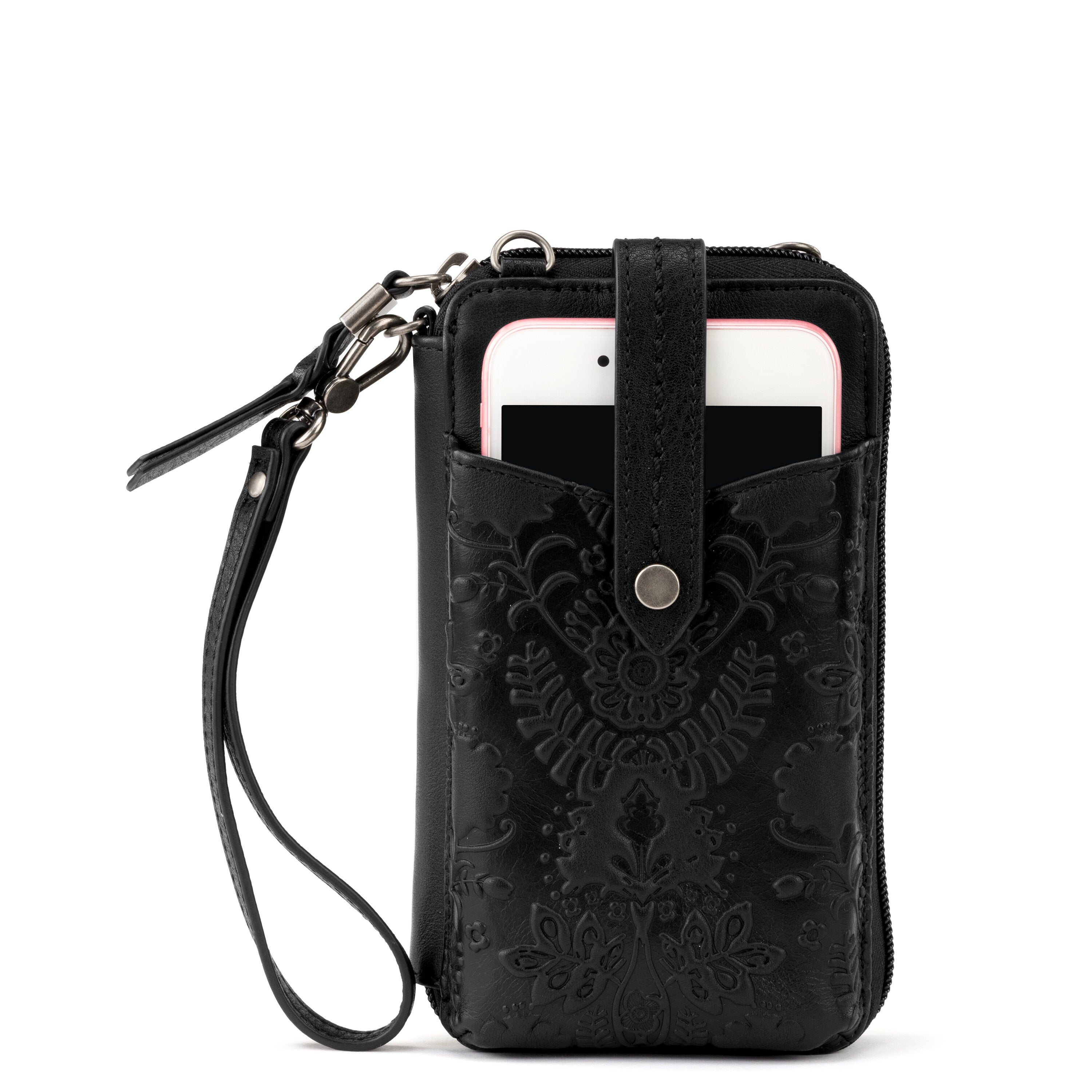Leather - Black Floral Embossed