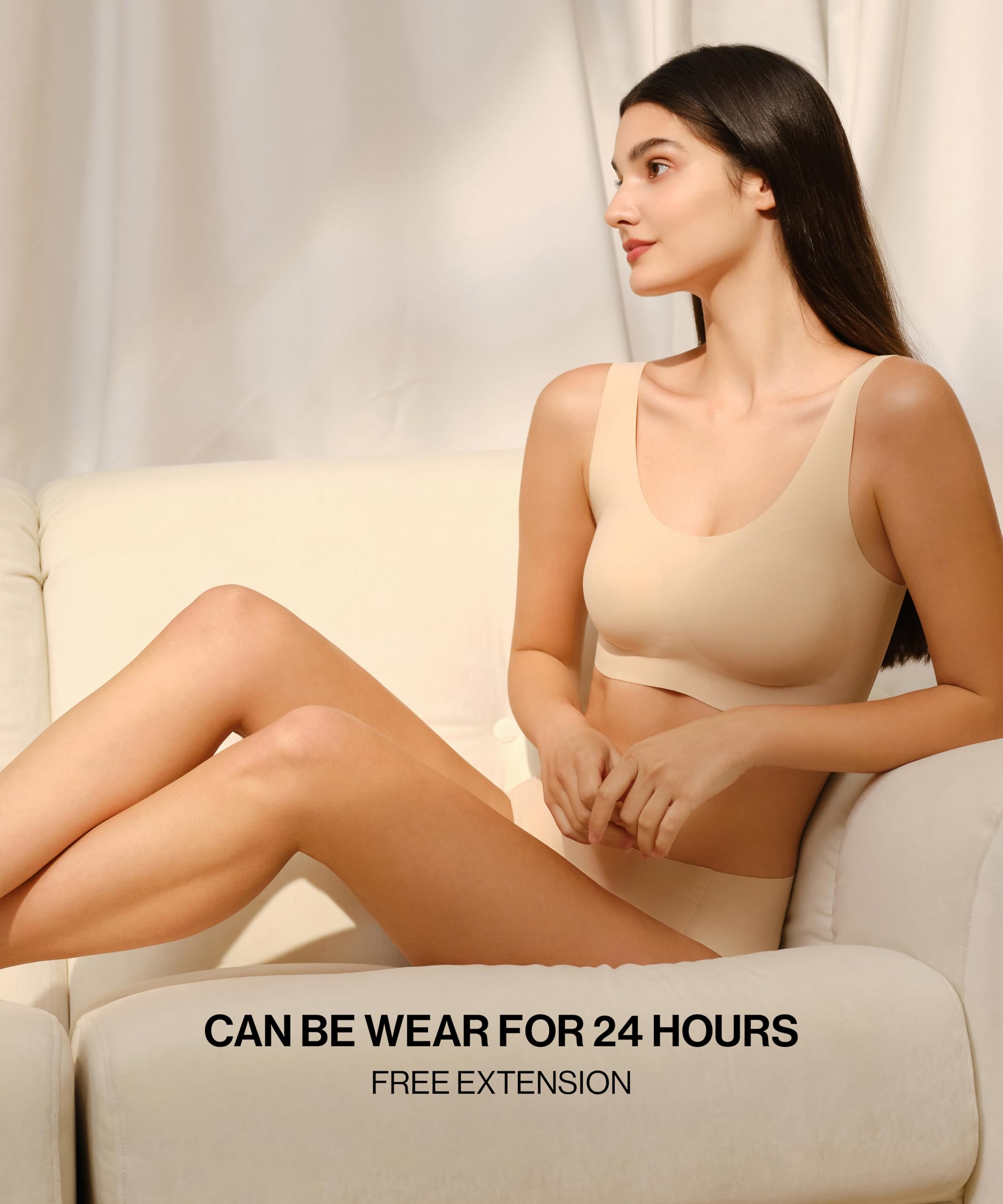 Wireless Bralette for Women - Full Coverage Seamless Plus Size Bra with Wide Straps | Comfortable T-Shirt Bra for Everyday Wear & Lounge