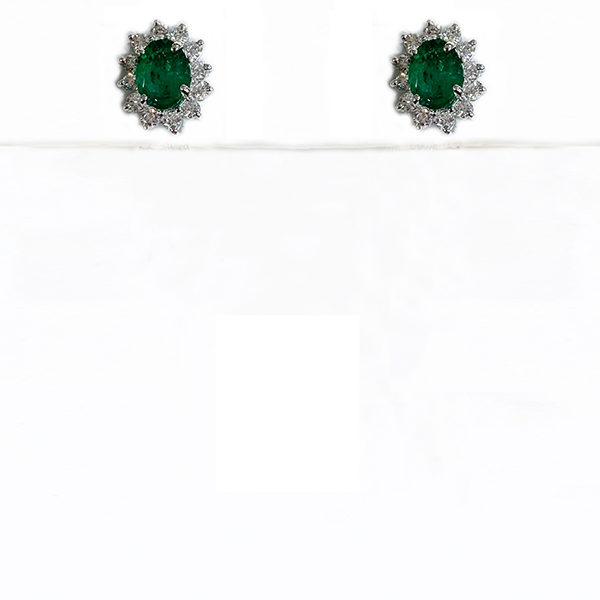 14K White Gold Emerald Stud Earrings for Women - Dainty Green Gemstone Jewelry Gift for Birthday, Anniversary & Special Occasions