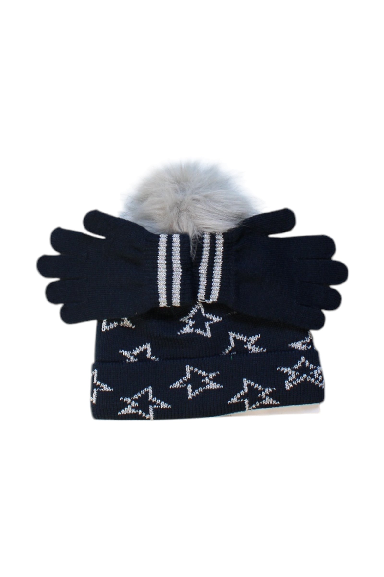 Andy & Evan Star Pom Pom Winter Hat for Kids - Warm Knit Beanie for Boys & Girls Ages 5-7 Years - Perfect for Snow Play, Winter Sports & Cold Weather Activities