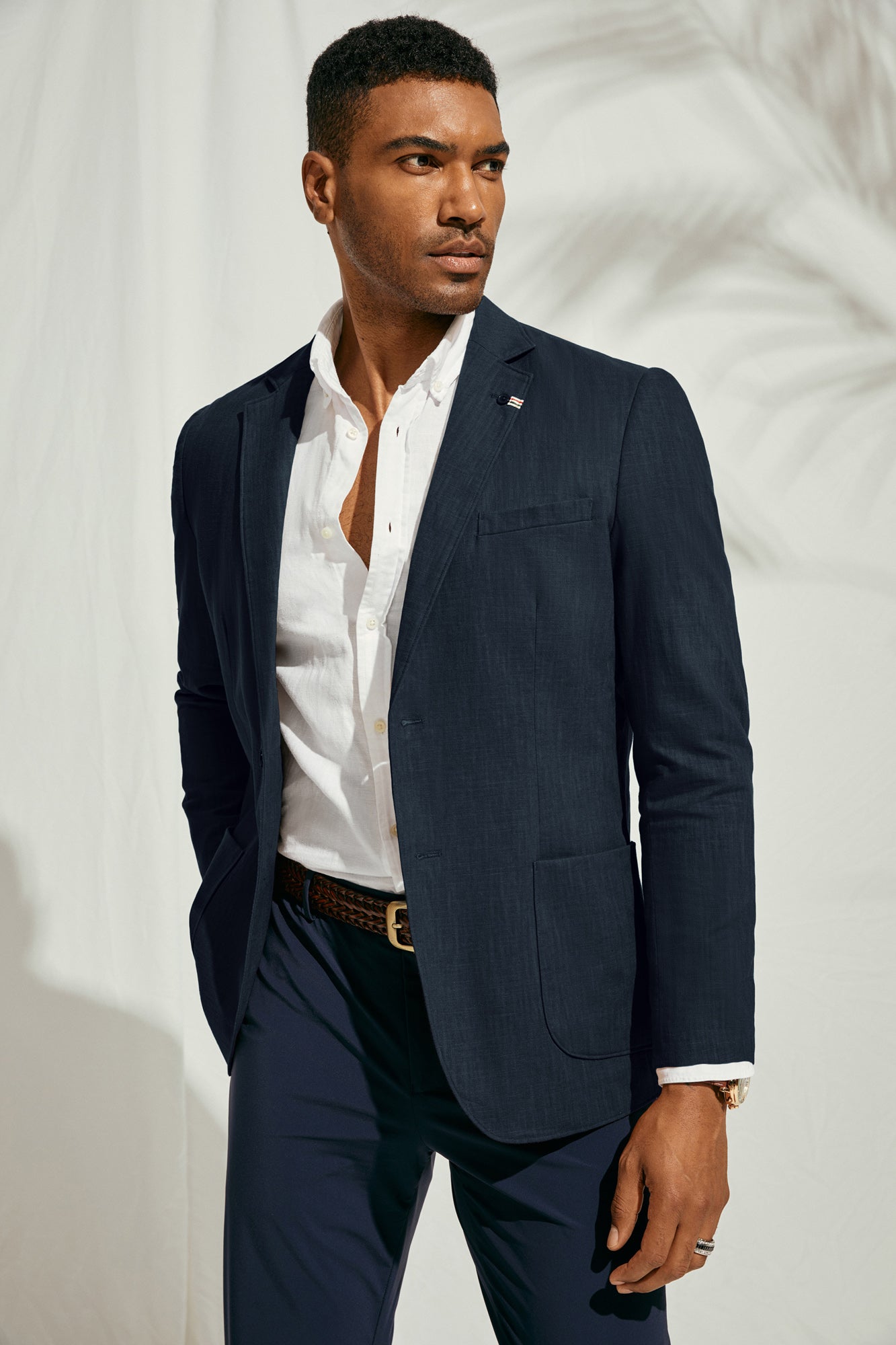 Men's Casual Blazer - Lightweight Cotton Linen Sport Coat with 2 Buttons | Unlined Suit Jacket for Business Casual & Summer Wear