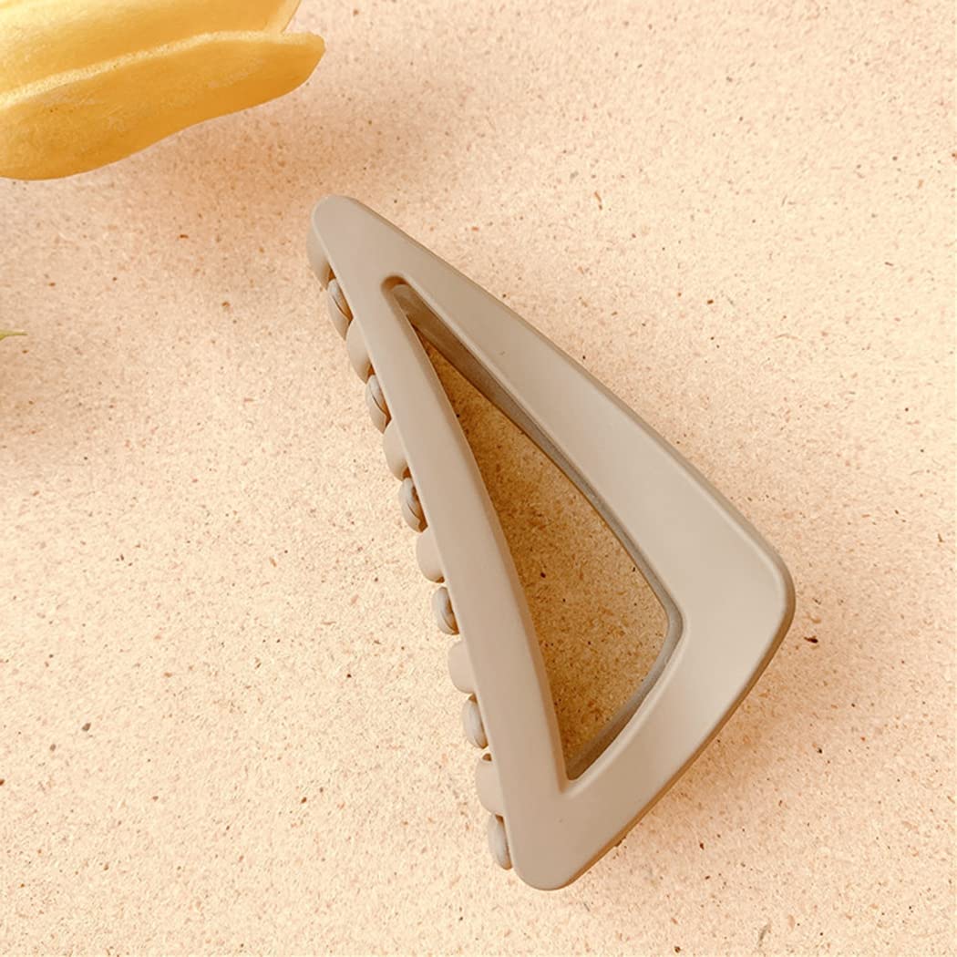 Licogel Matte Triangle Hair Claw Clips Set - Large Decorative Hair Clamps for Thick Curly Hair | Fashionable & Simple Hair Accessories for Women, Perfect for Work, Gym, and Everyday Styling