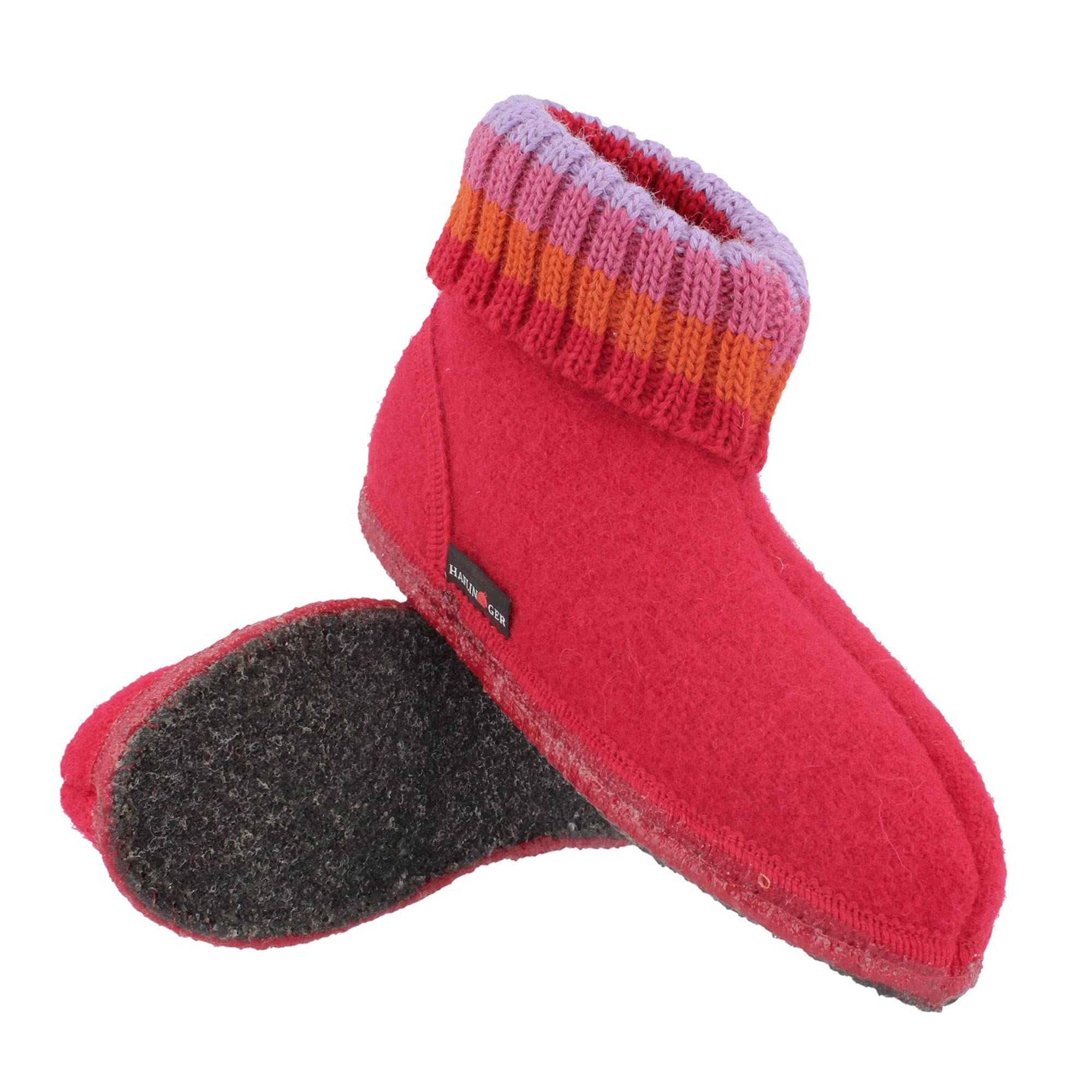 HAFLINGER 631051 Paul Wool Slippers for Men & Women - Cozy Indoor House Shoes, Arch Support, Non-Slip Sole - Brick Red (Size 50) - Perfect for Home, Office & Relaxation