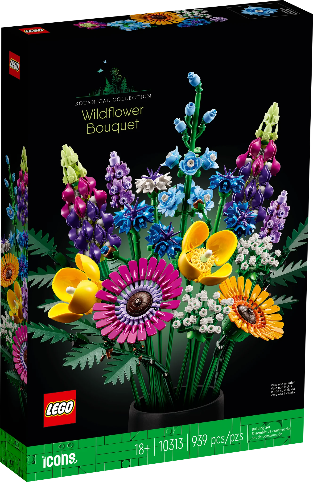 LEGO® Icons Wildflower Bouquet Building Kit - Creative DIY Flower Set for Home Decor, Gift, or Office Display | Perfect for Adults & Teens