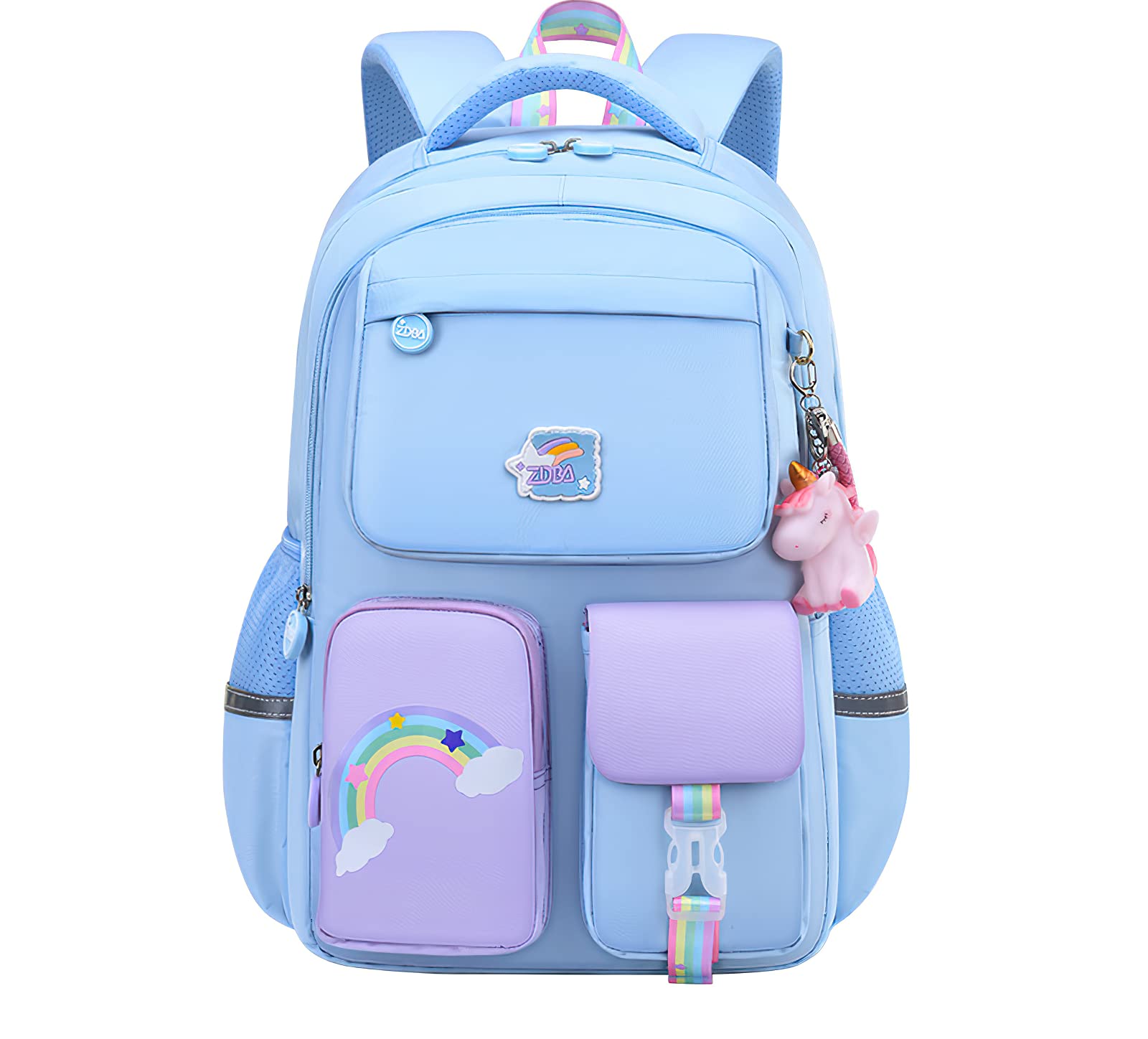 Stylish & Durable Water-Resistant Small Blue Backpack for Women, Men, Boys & Girls - Perfect for School, College, Travel & Everyday Use