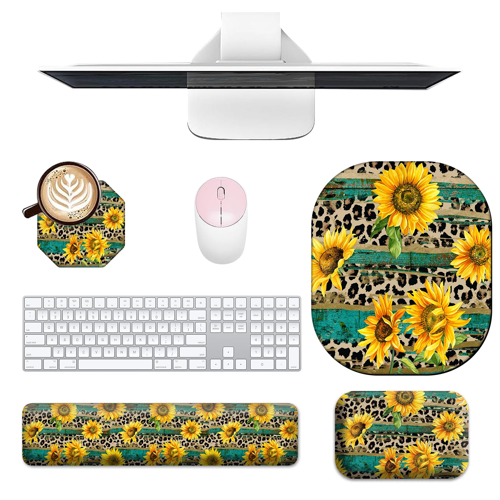 Ergonomic Keyboard Wrist Rest & Mouse Pad Set - Memory Foam Support for Office & Gaming