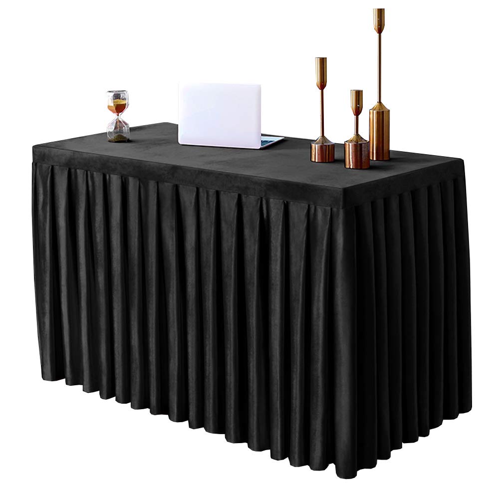 Velvet Rectangle Conference Table Cover Protector - Stain Resistant & Washable Tablecloth with Skirt for Office Meetings, Business Events & Exhibitions | Perfect for Professional Presentations & Corporate Gatherings